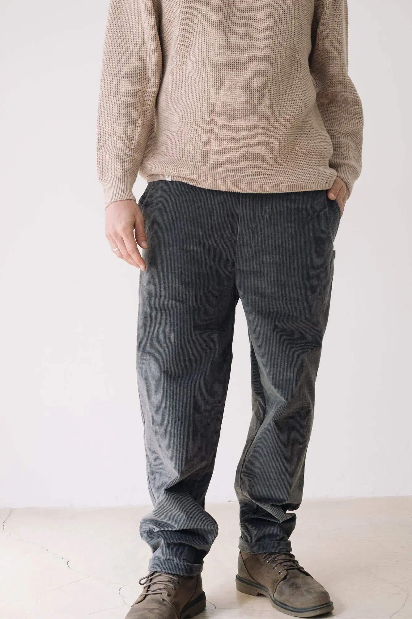 Organic oversized corduroy pants in Blue