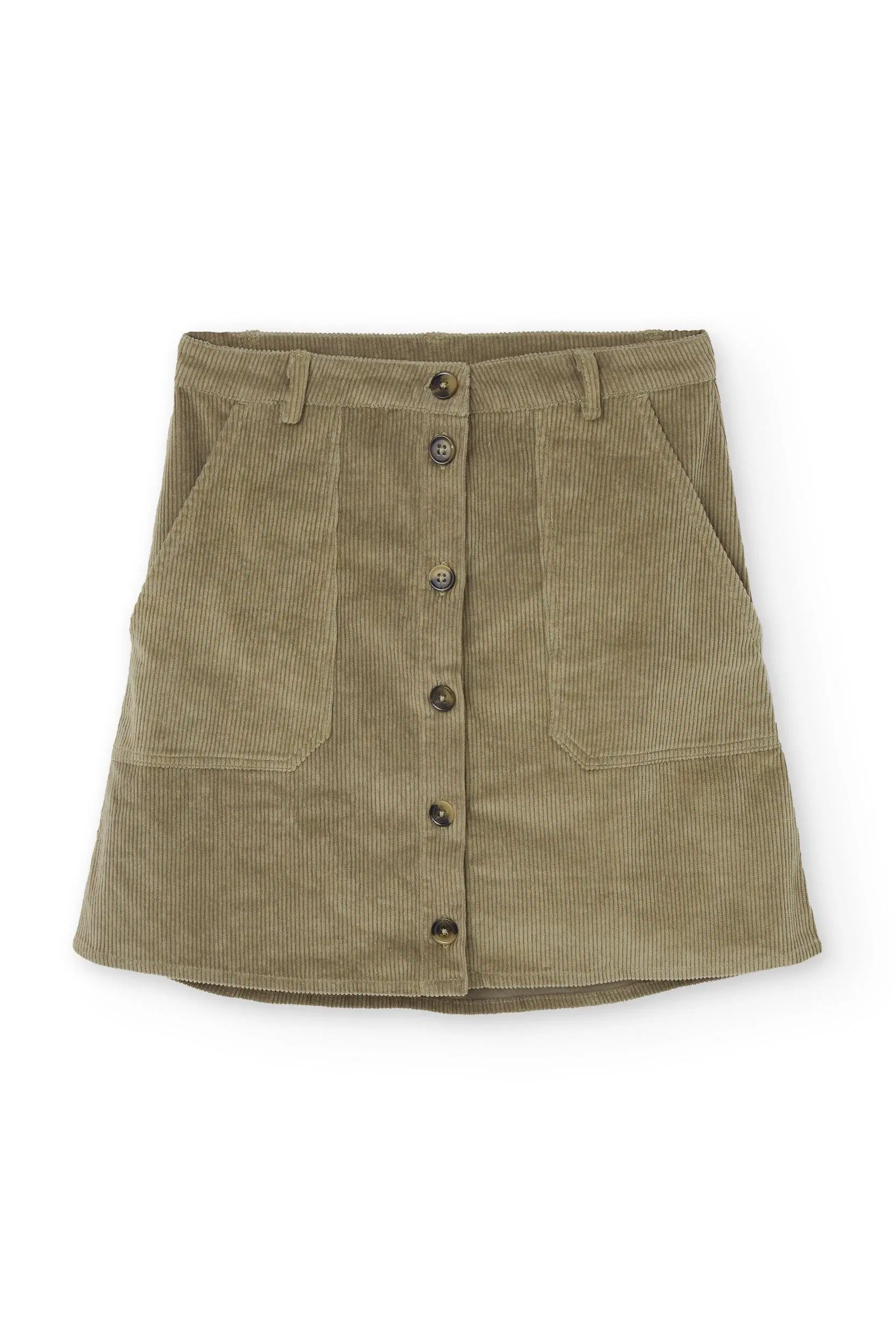 Organic vintage corduroy skirt in Green