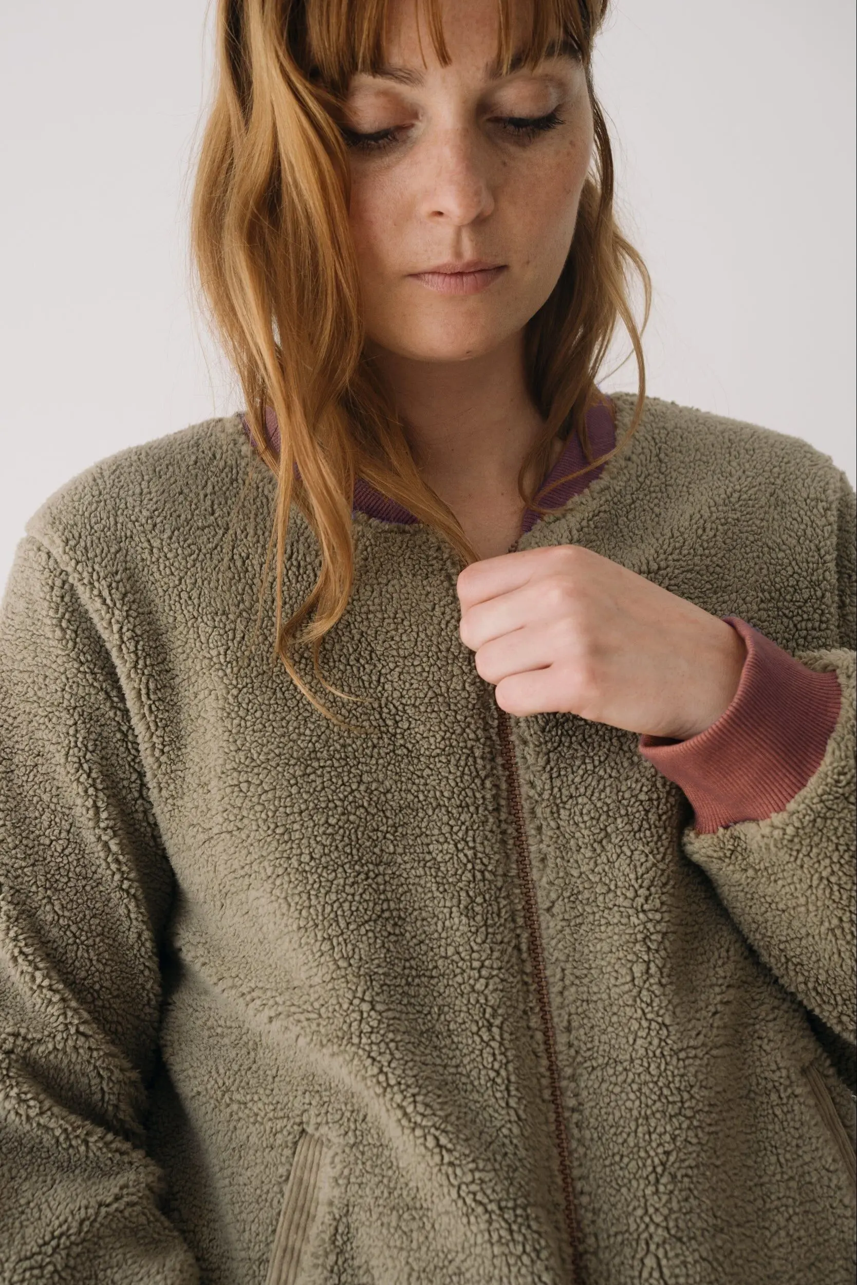 Organic Sherpa Jacket In Green