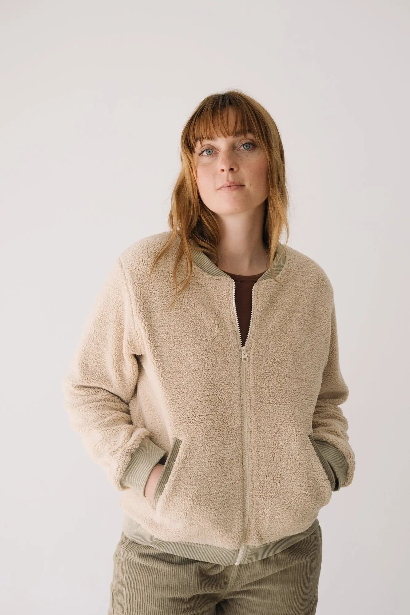Organic Sherpa Jacket In Ecru Color