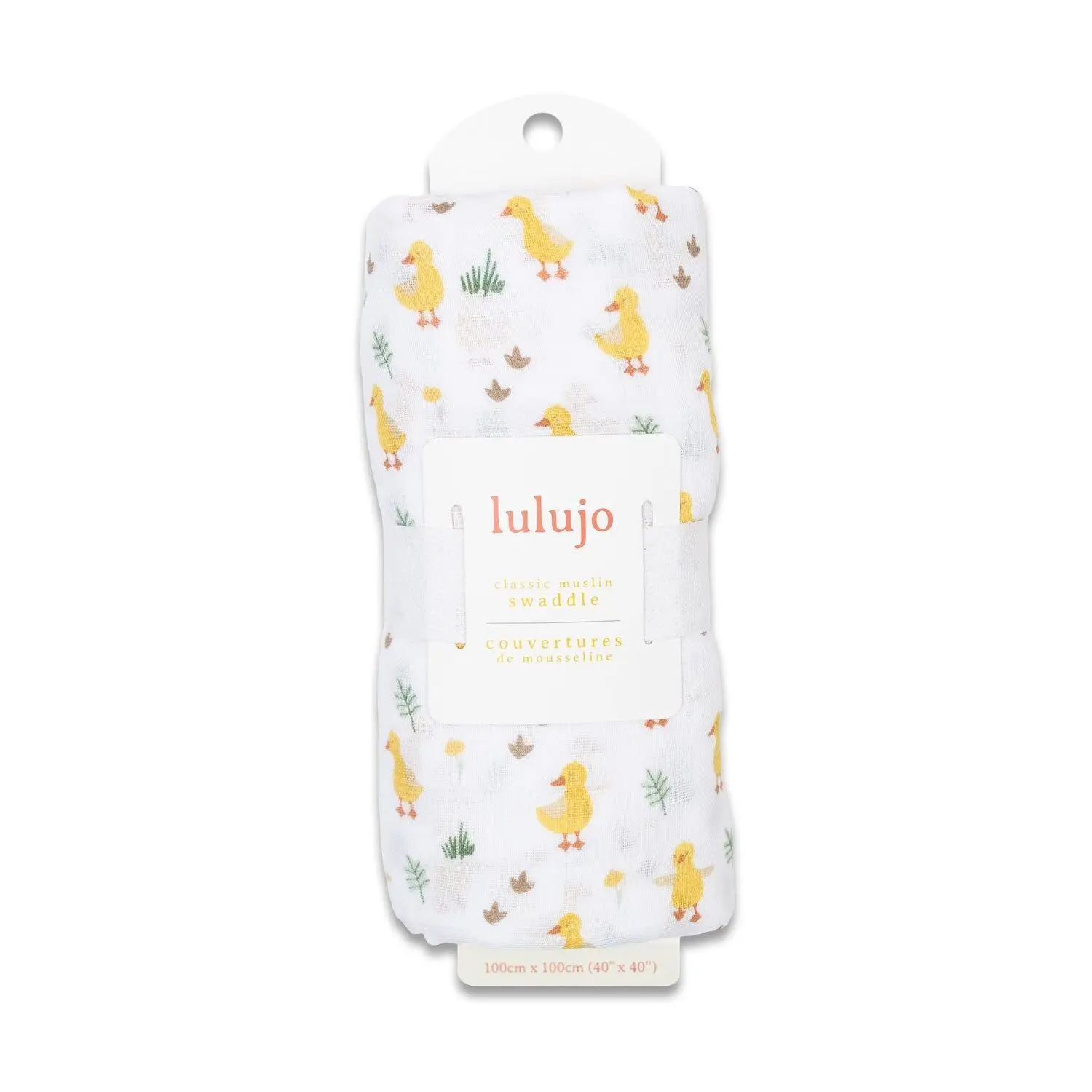 Lulujo - Fascia per neonati in mussola - Anatre (100 cm x 100 cm)