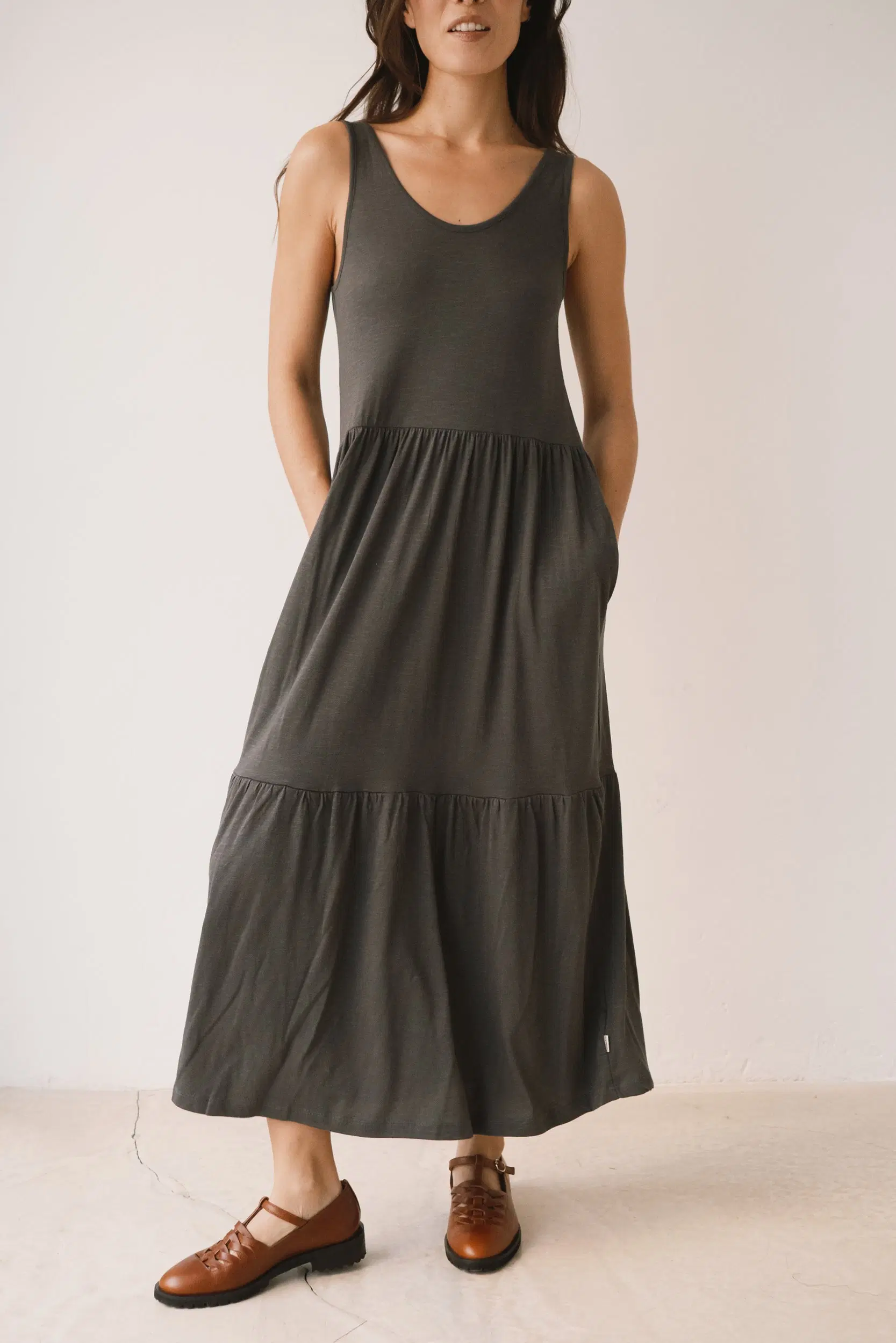 Black Ruffled long dress