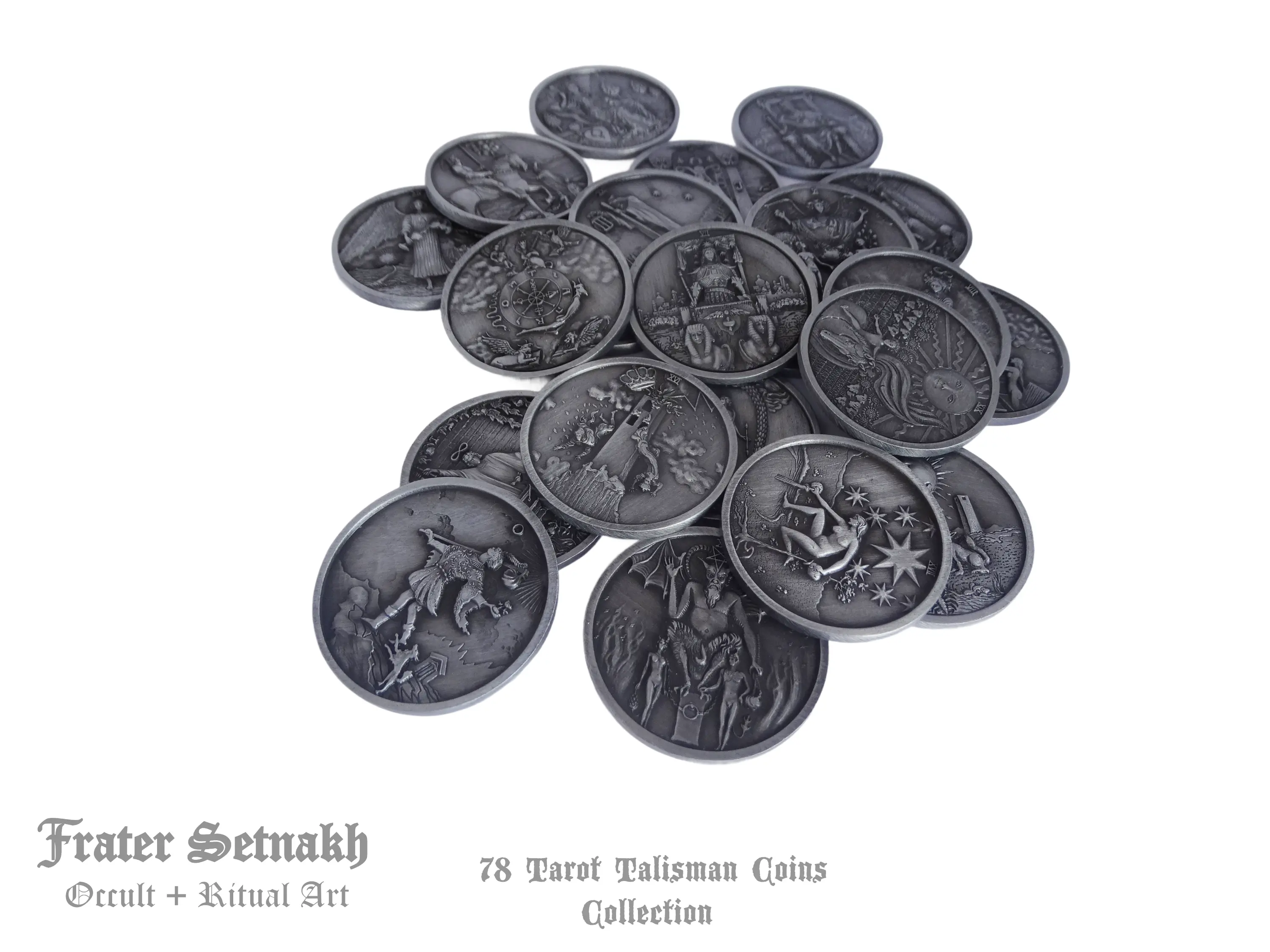 22 Monedas de Tarot – Juego de adivinación de metal de los Arcanos Mayores para lectores de Tarot