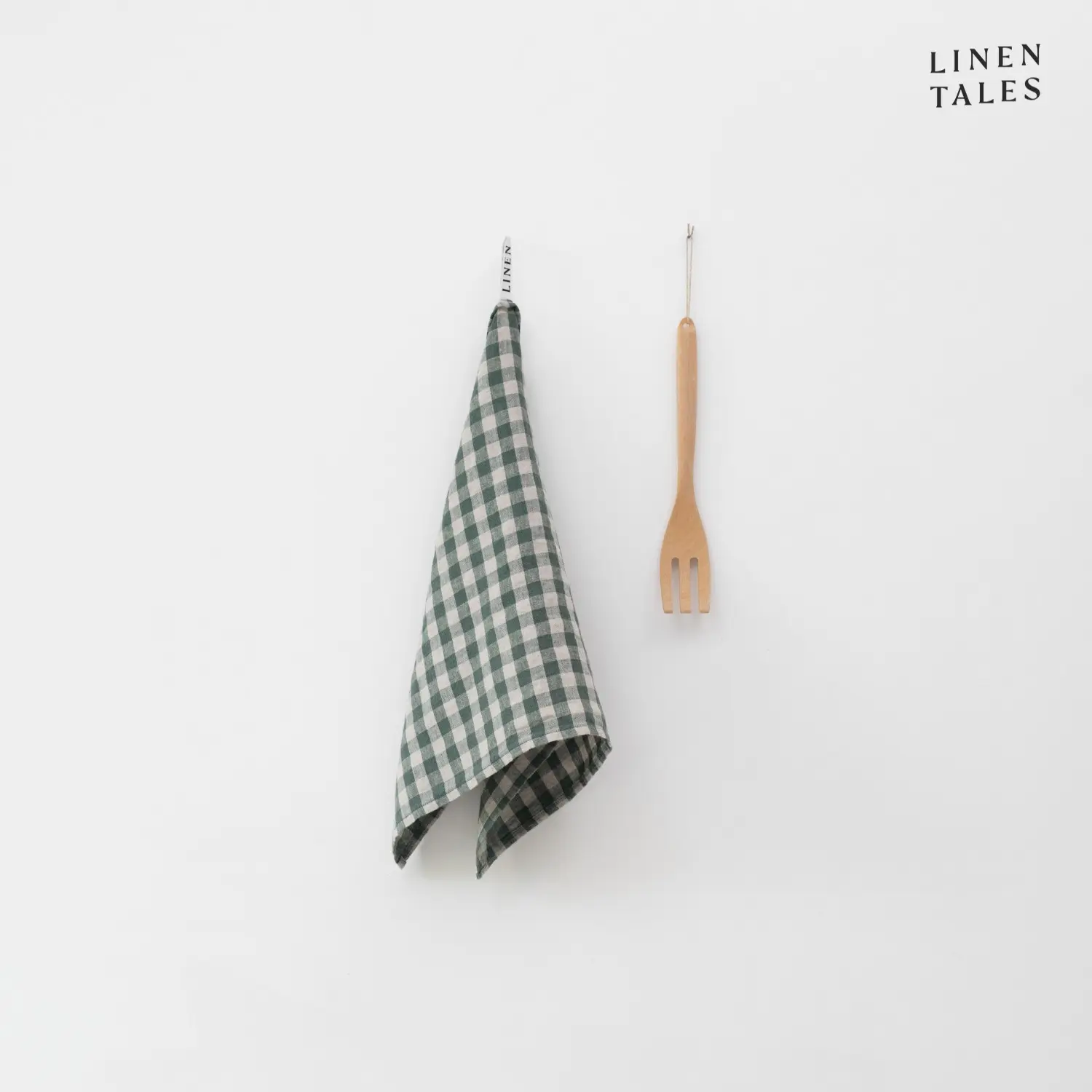 Forest Green Gingham Linen Kitchen Towel