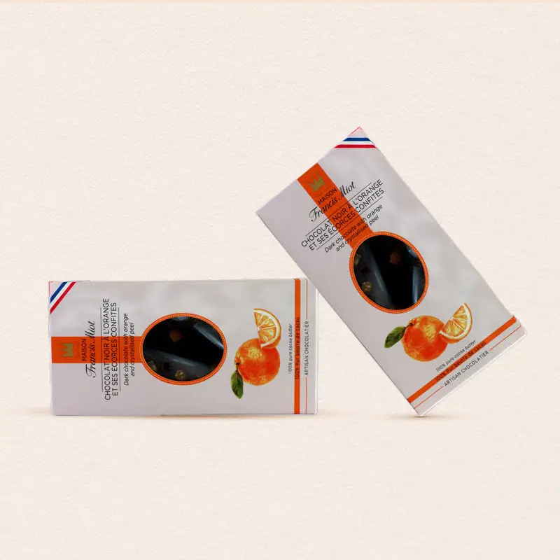 Dark chocolate with orange and candied peel - 80g