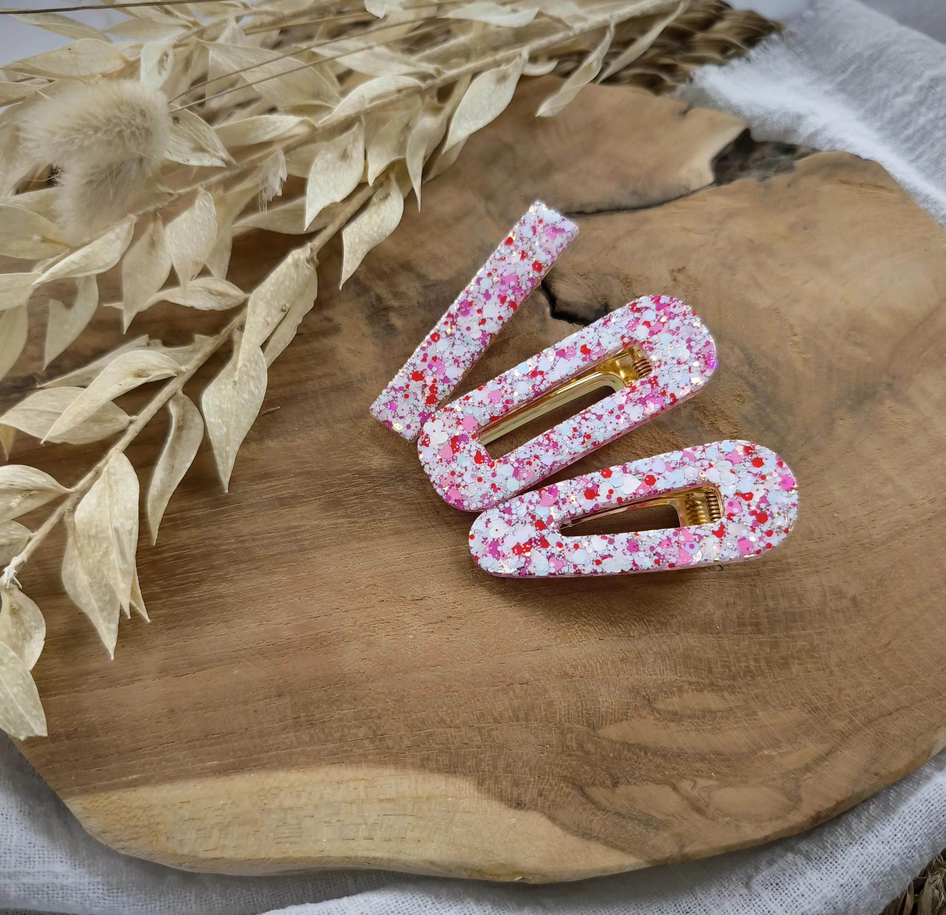 Love Resin Hair Clip