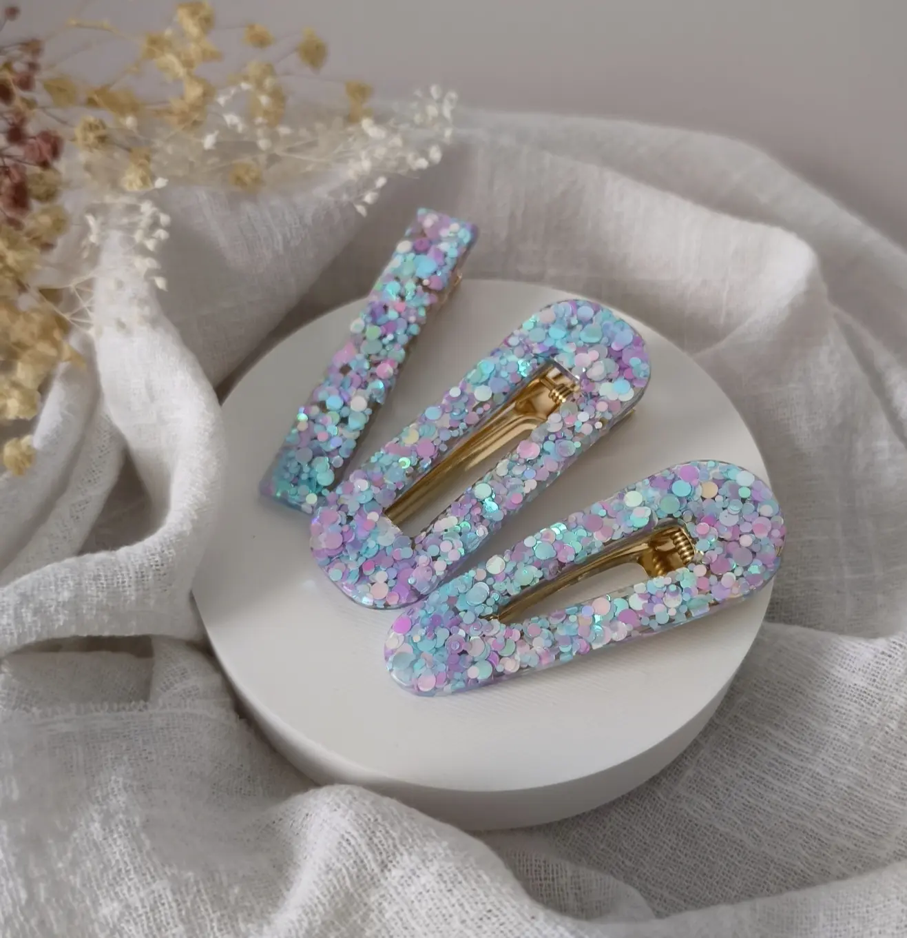 Blue/Lilac Mermaid Resin Hair Clip