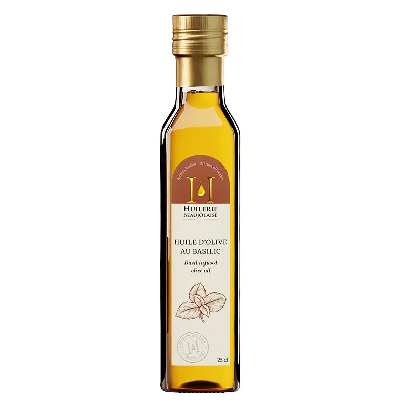 Spécialité à base d'huile d'olive et d'extrait de basilic, 25 cl