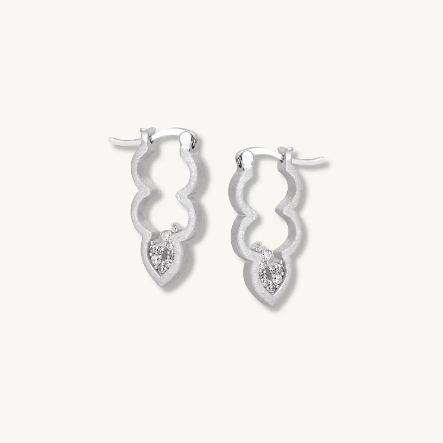 Sparkly Silver Cloud Hoop Earrings