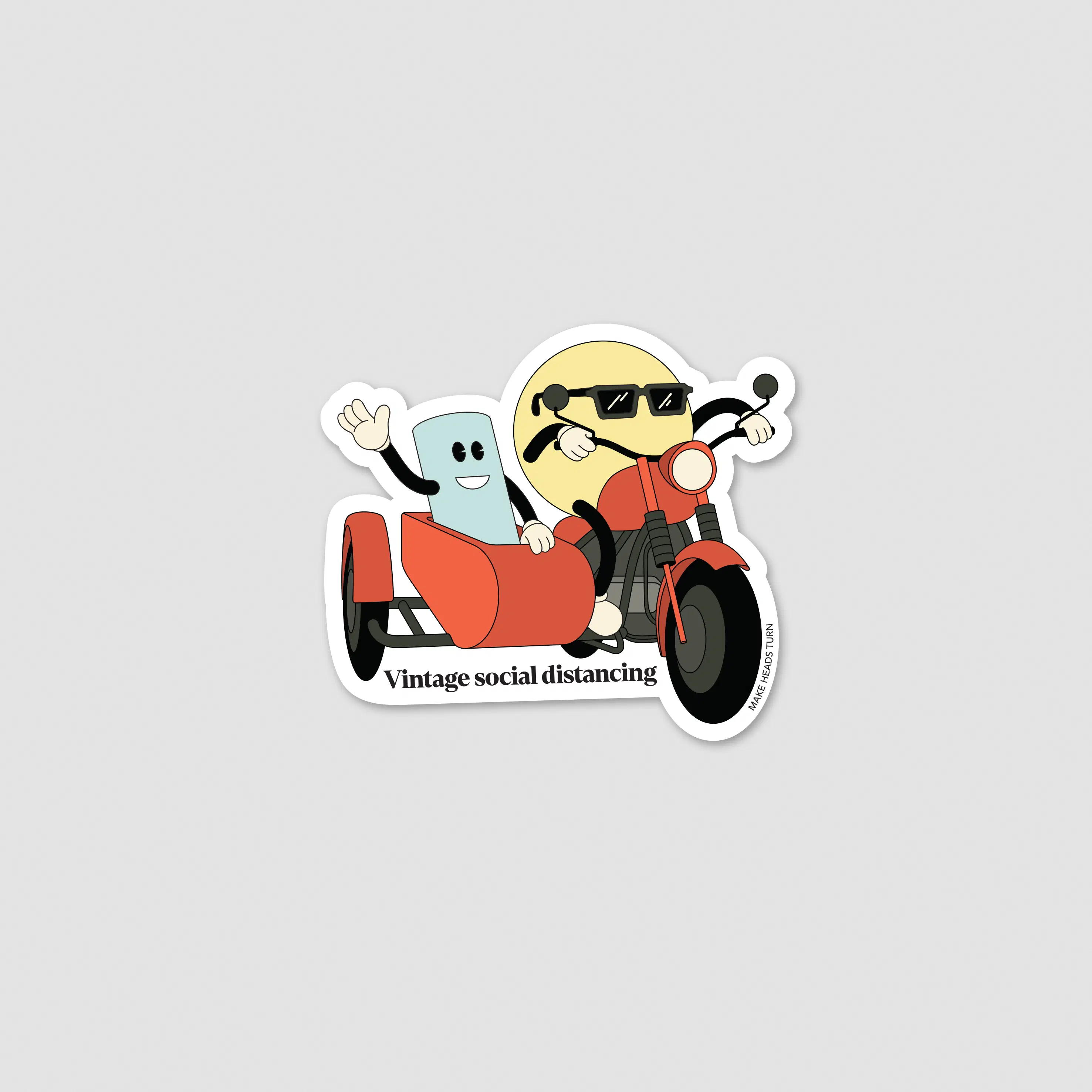 Die-Cut Sticker "Vintage Social Distancing"