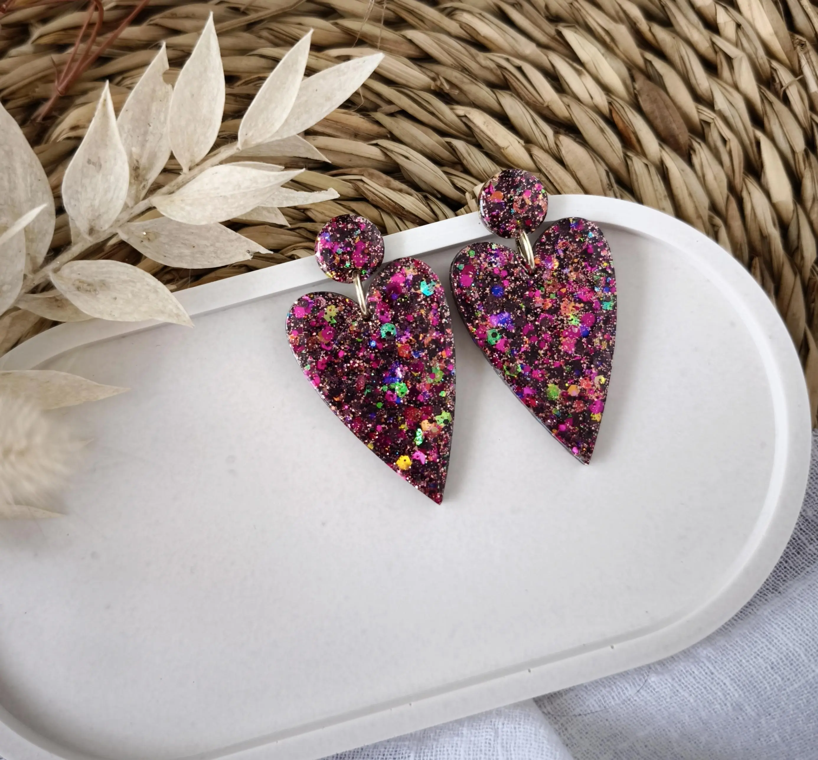 Big Love Cosmic Purple Glitter Earrings