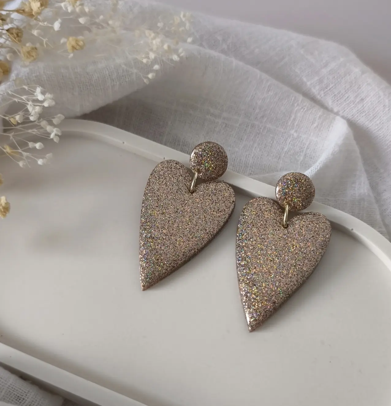Big Love Holo Bronze Glitter Earrings