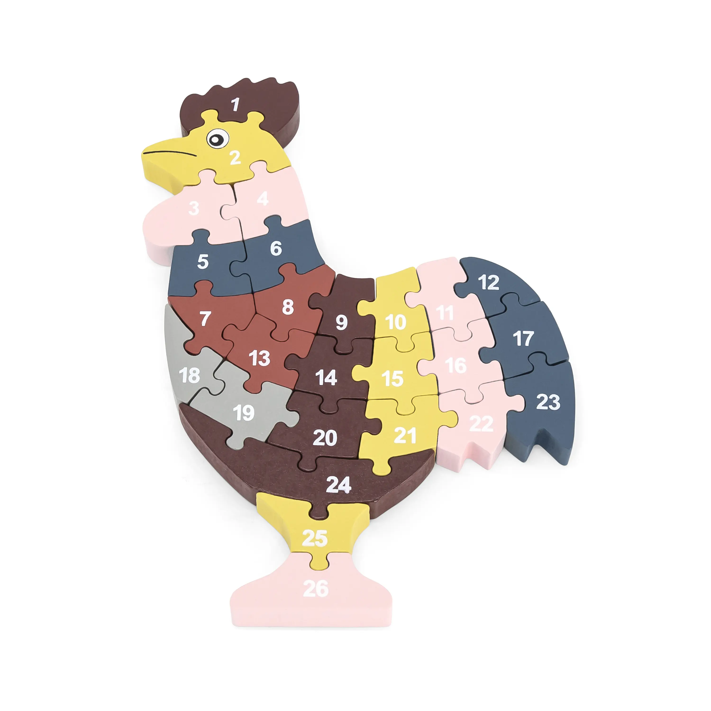 Rompecabezas de letras y números con forma de gallo - FSC