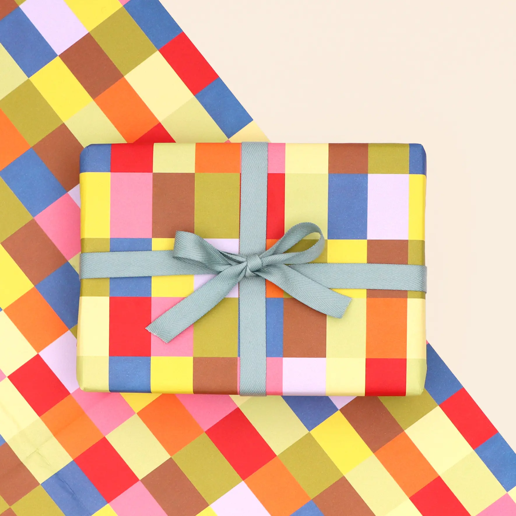 Colourful Squares Wrapping Paper Sheets | Patterned Wrap