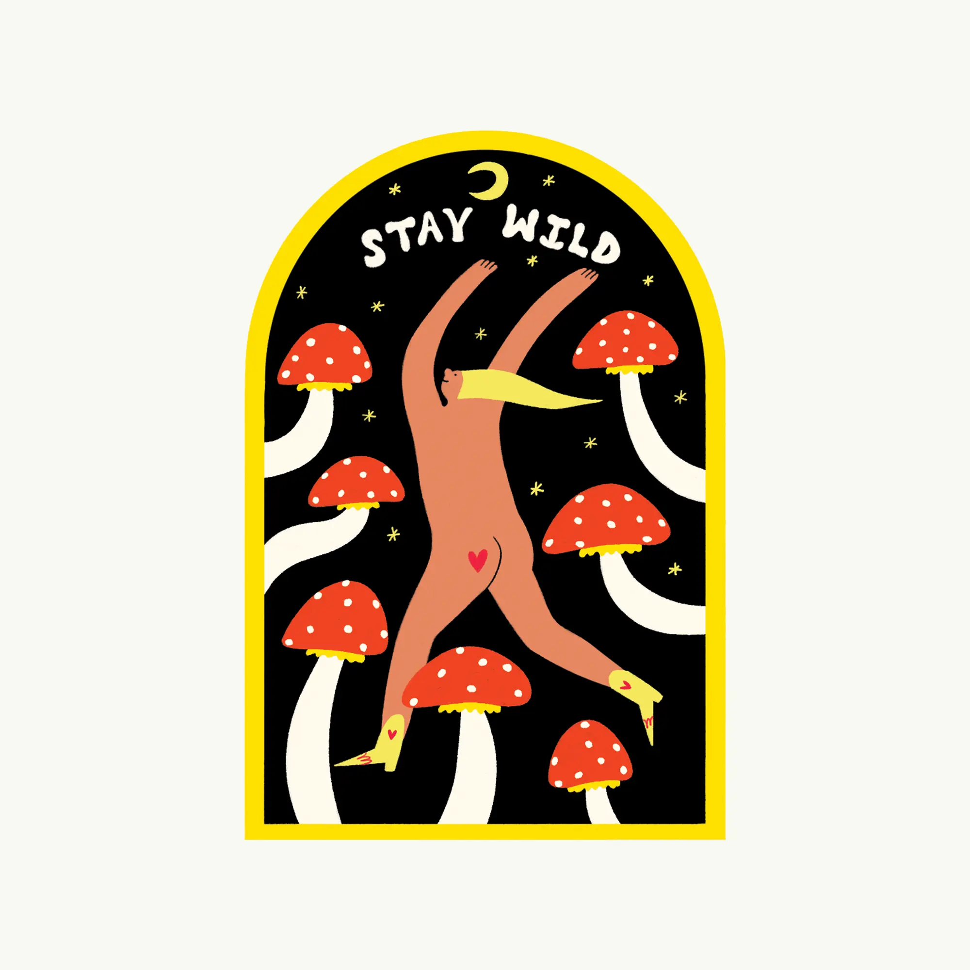 Mushroom Stay Wild Sticker | Archway Vinyl Sticker