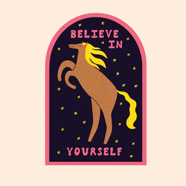 Believe In Yourself Sticker | Celestial Horse Vinyl Sticker