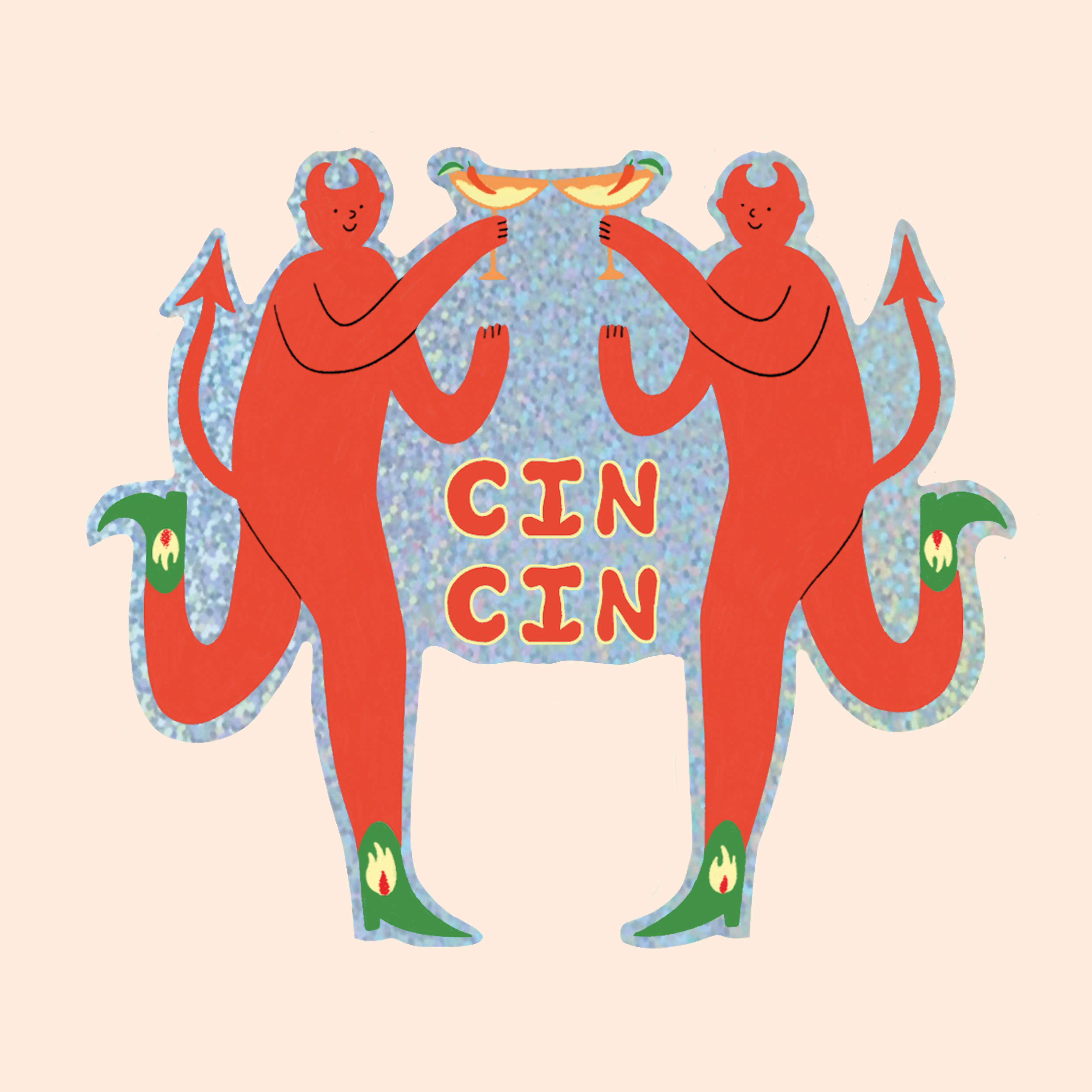 Margherita Devils Glitter Sticker | Spicy Marg Sticker