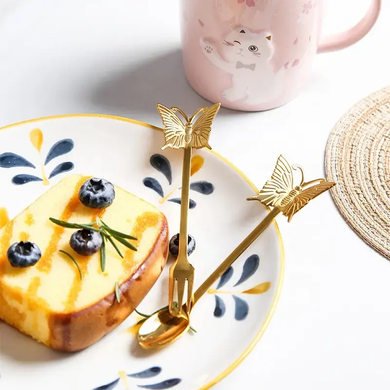 Fourchette papillon - Pour apéritifs, tapas ou desserts - 4 couleurs