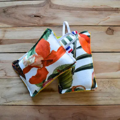 Fabric sponges - ecological / zero waste / artisanal / handmade / Made in France / honeycomb