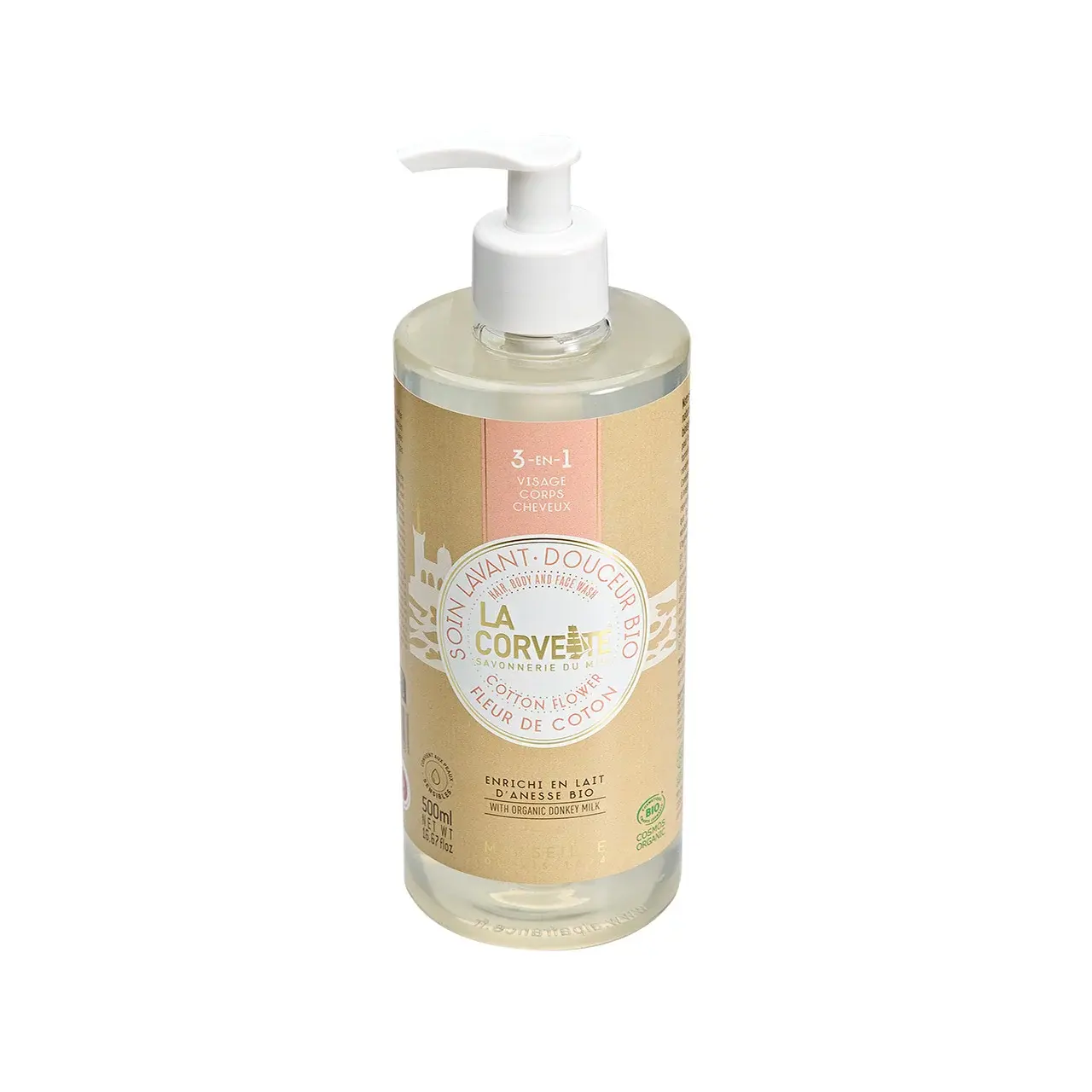 3-in-1 Gentle Organic Cleansing Care COTTON FLOWER – 500ml – COSMOS ORGANIC