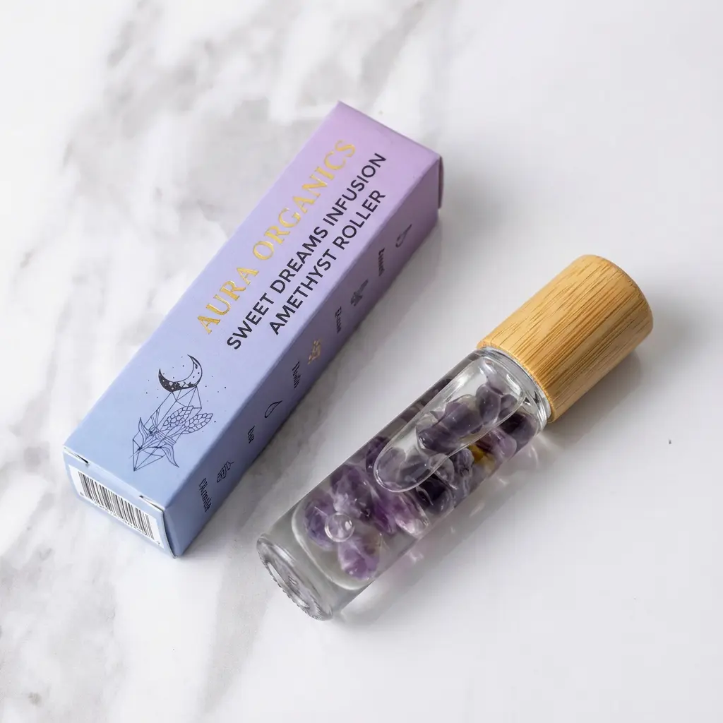 Rouleau de cristal d'améthyste - pour le sommeil et la relaxation