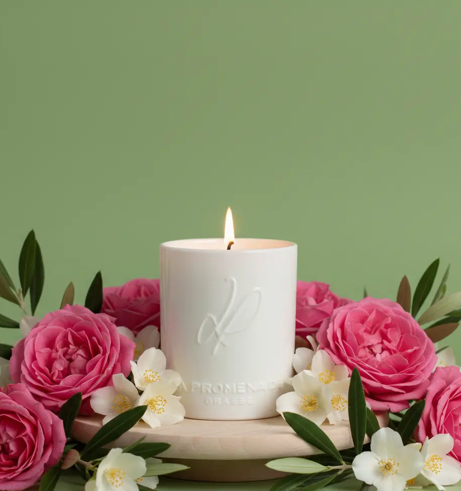 Bougie parfumée céramique - Dans un jardin de Grasse (cire 100% végétale) - 320g