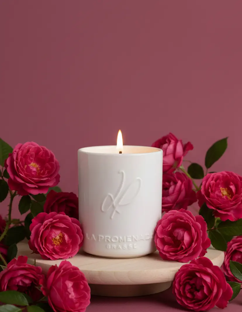 Bougie parfumée céramique - Dans les roses d'orient (cire 100% végétale) - 320g