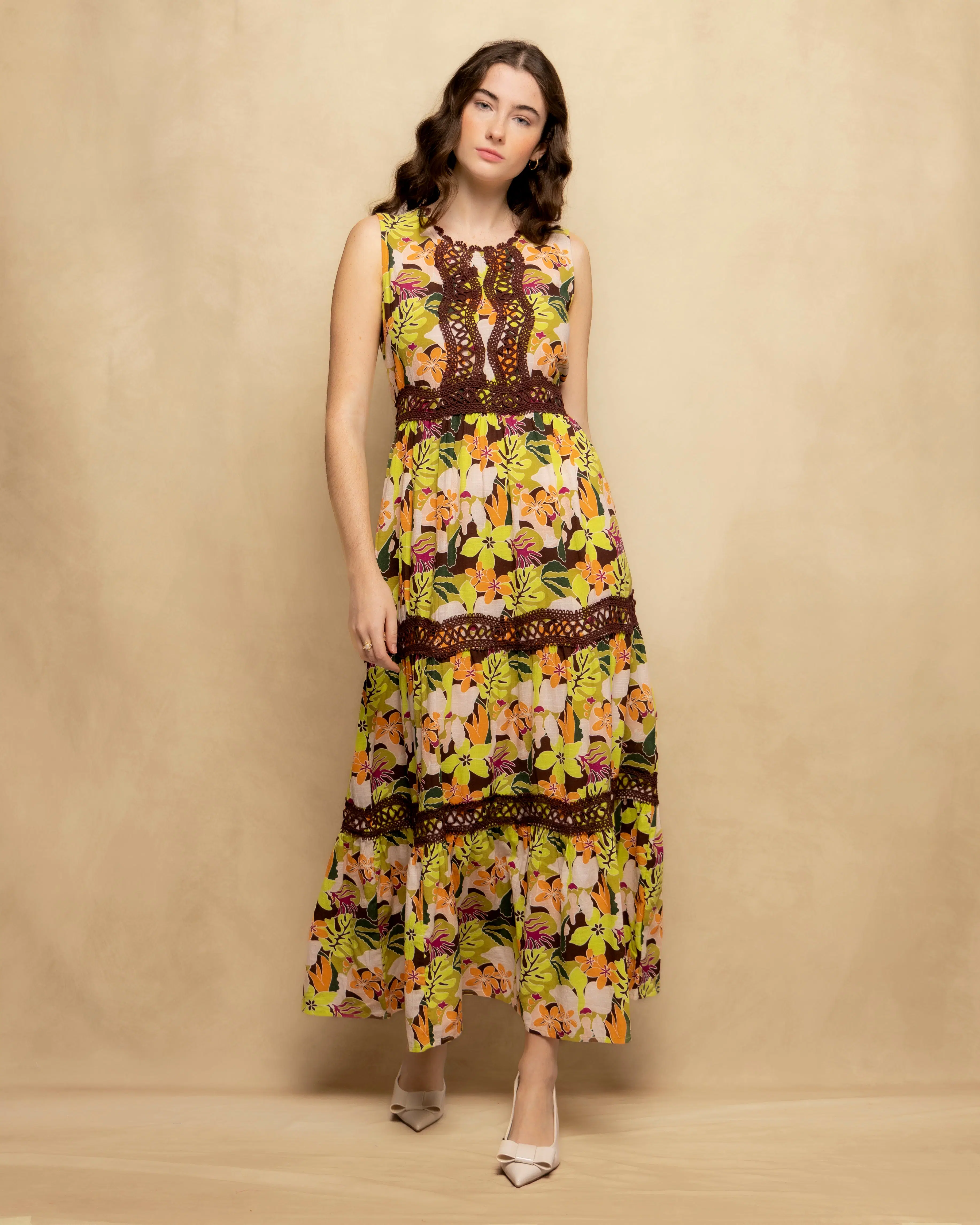 Vestido Largo Verde Olivia