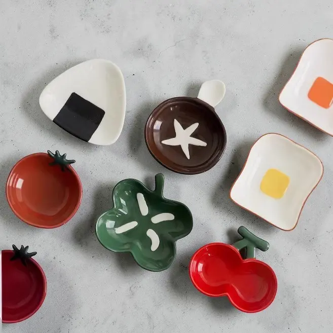 Cute Ceramic Sauce Dish – Cartoon Mini Snack Plate for Dips