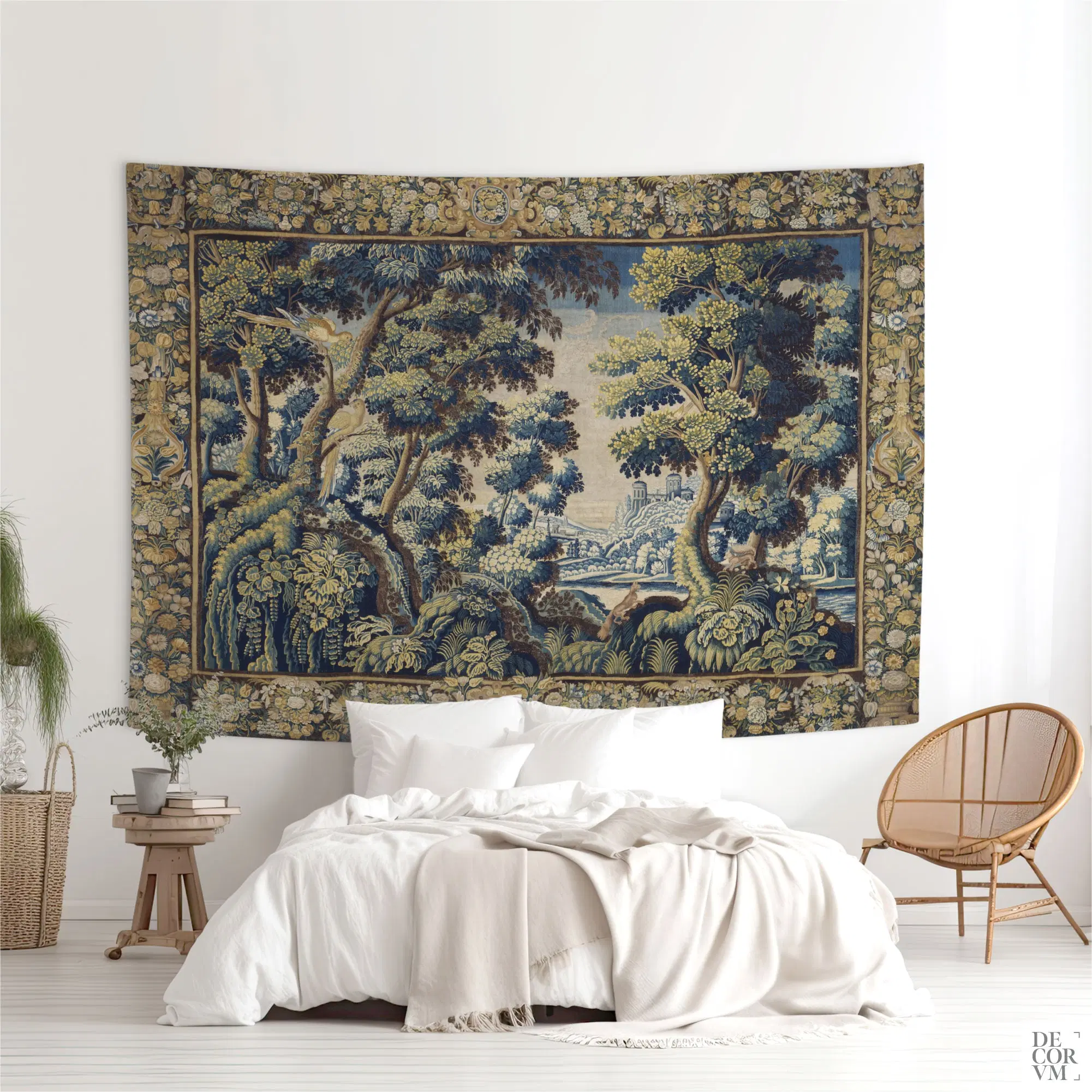 Arazzo da parete con verdure, alberi e animali | TRE005