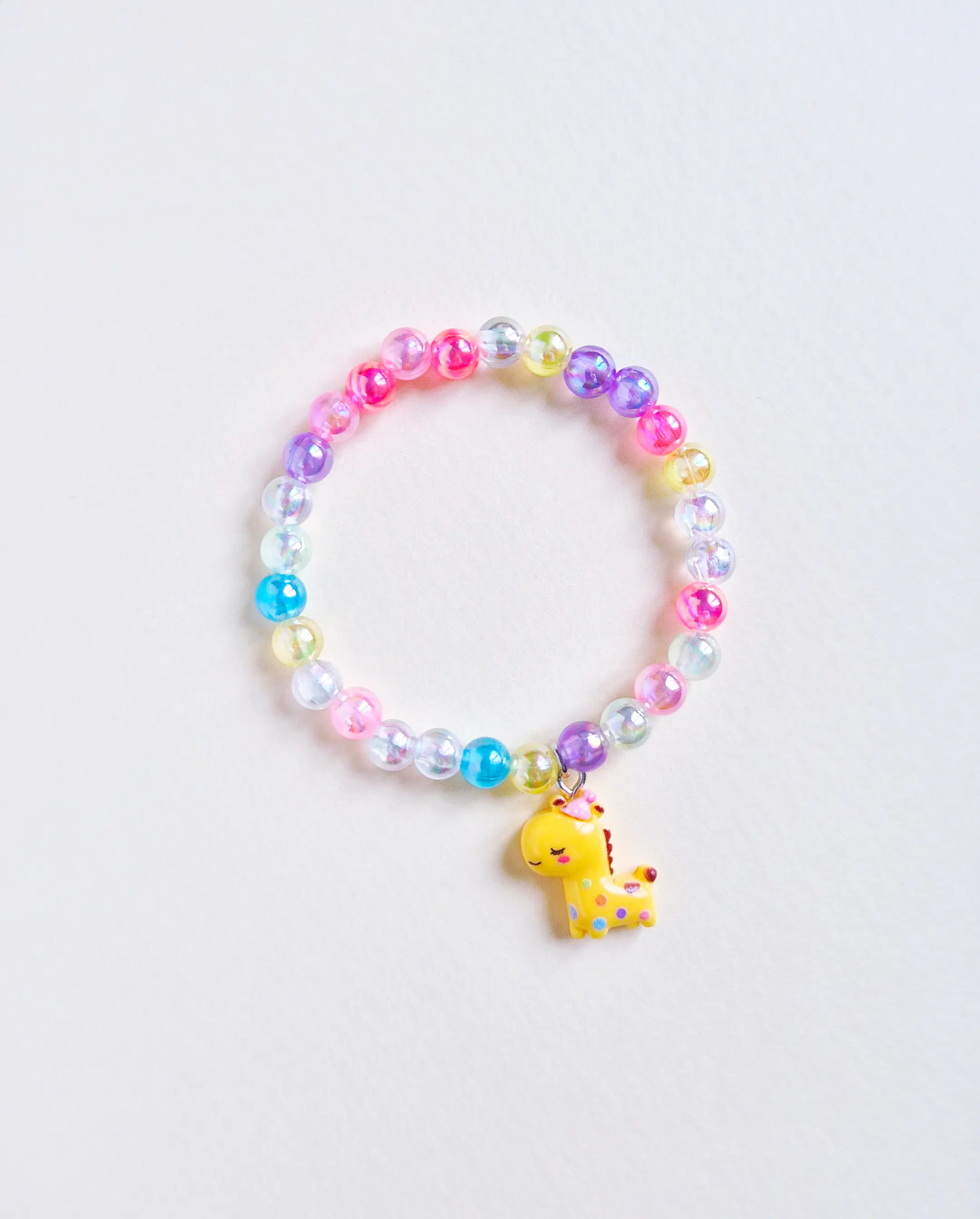 Schickes Kinderarmband mit bunten Perlen – Giraffe 🦒