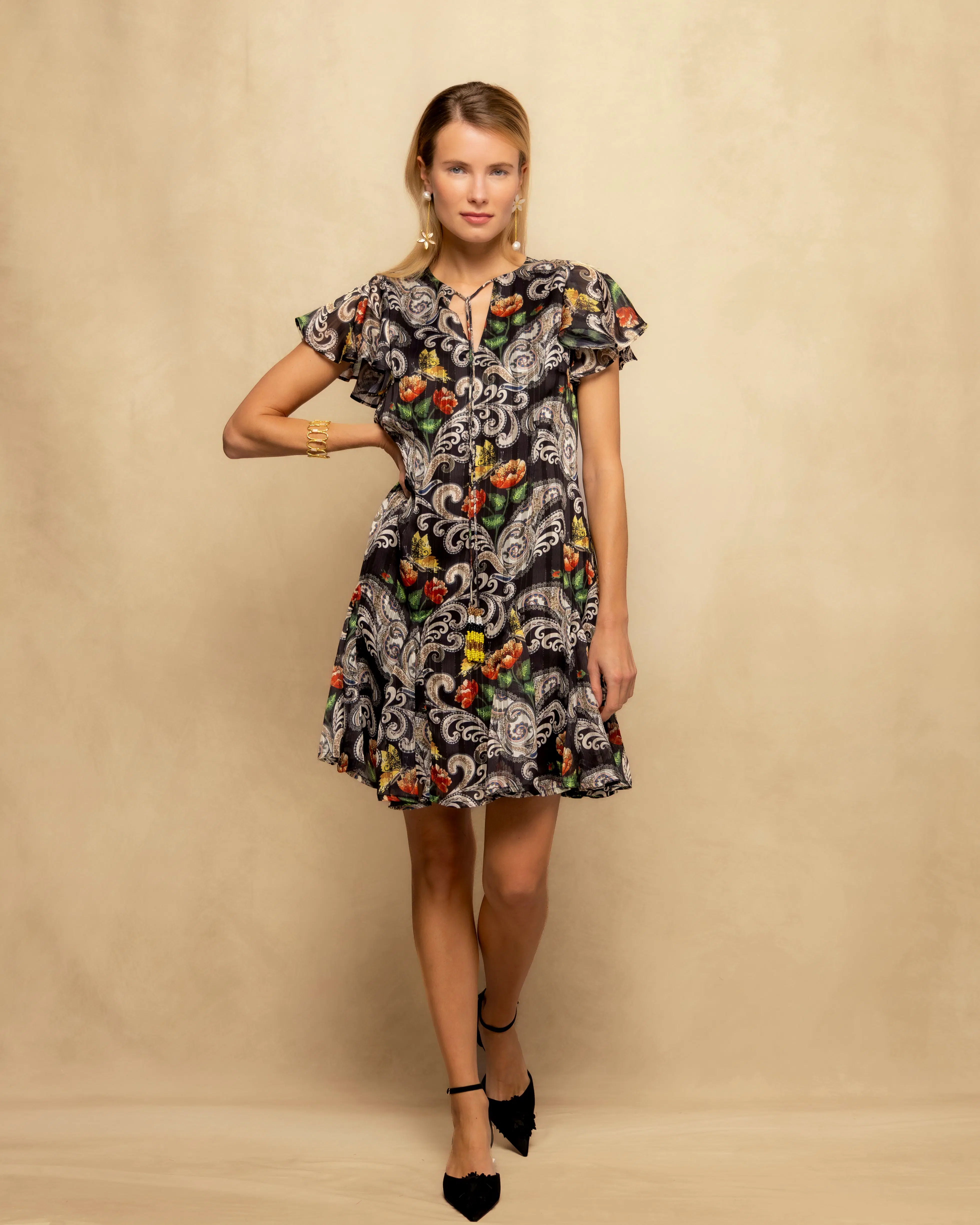 Vestido Corto De Gasa Malisa