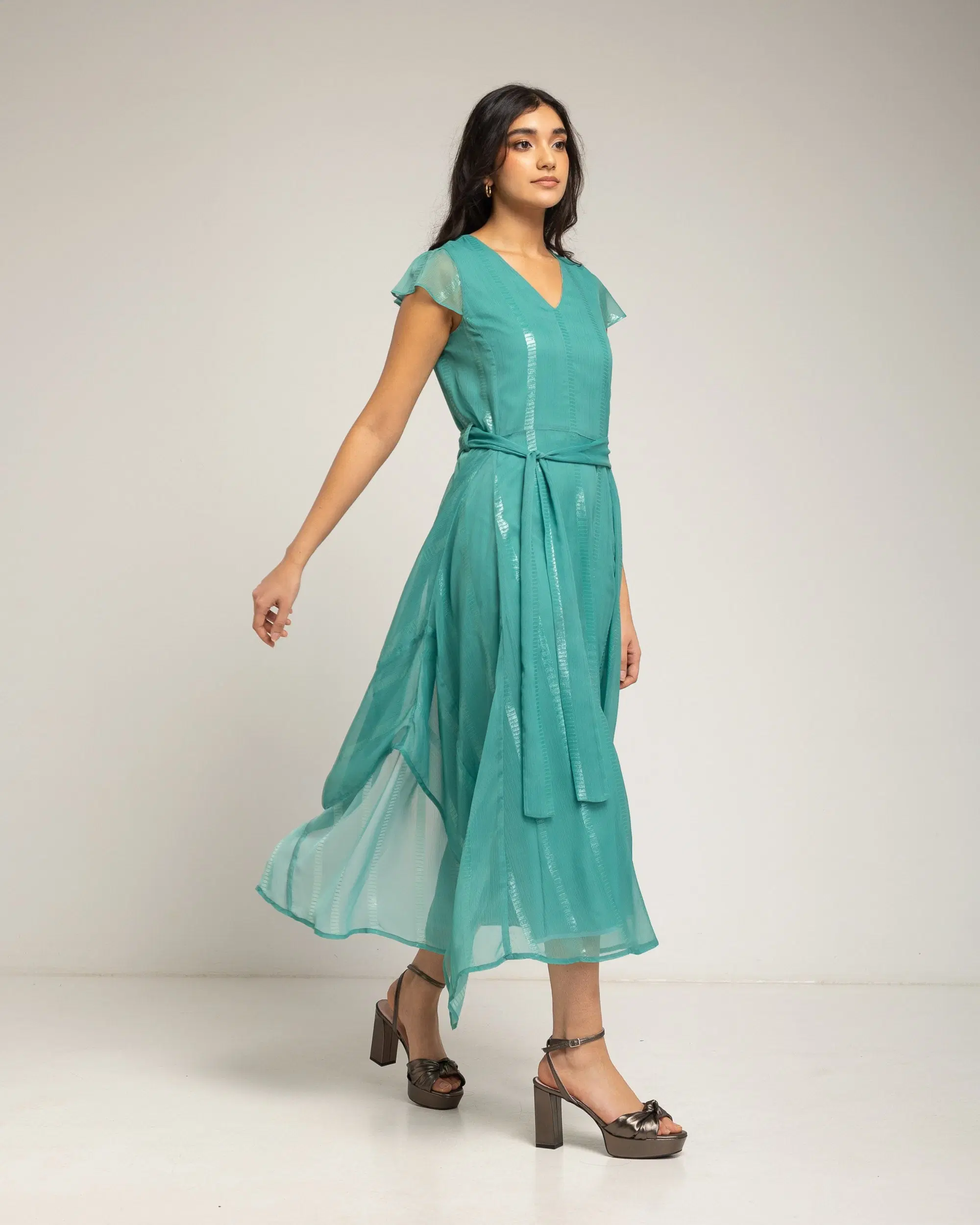Vestido Largo Azul Turquesa Lena