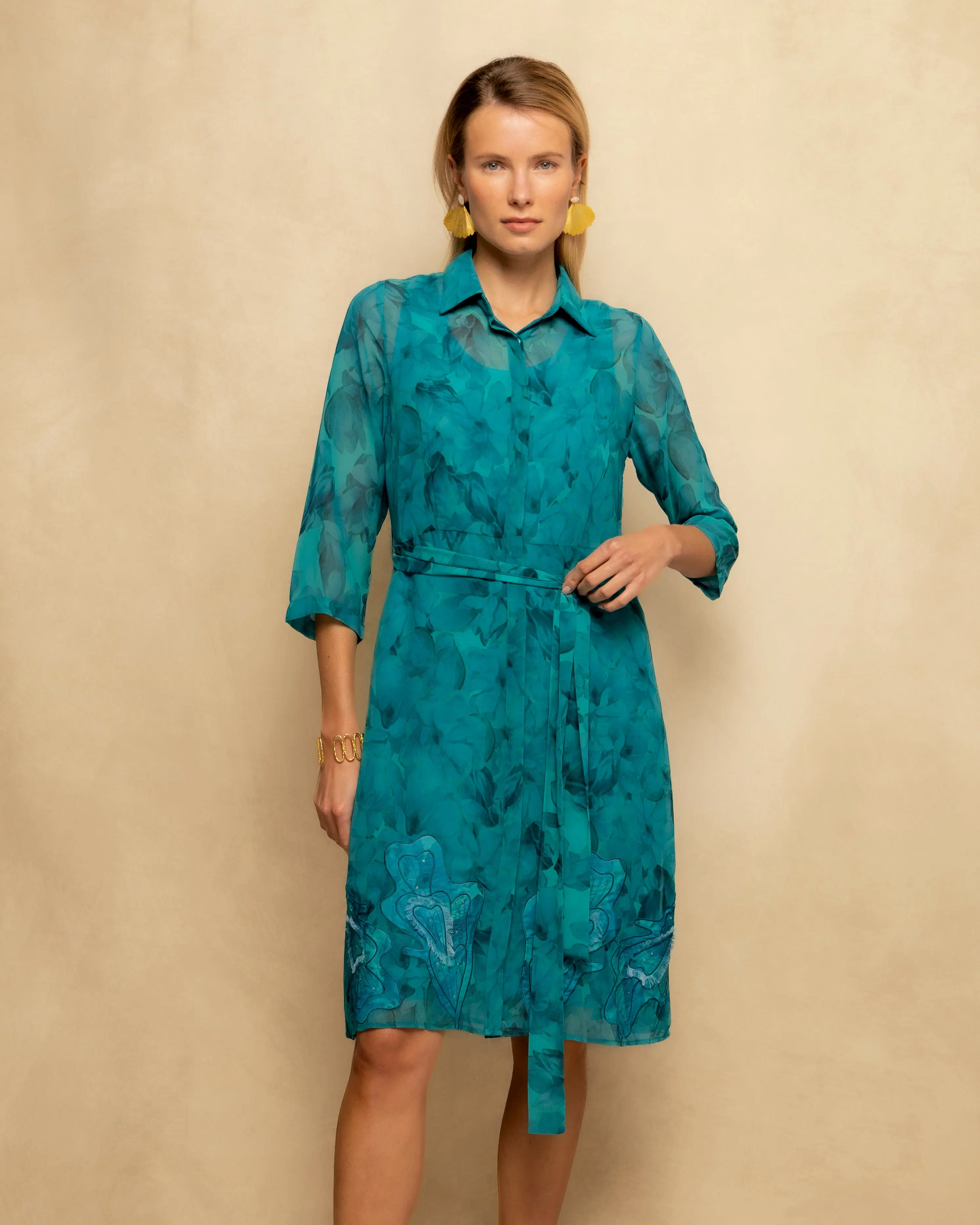 Vestido Azul Flores Lira