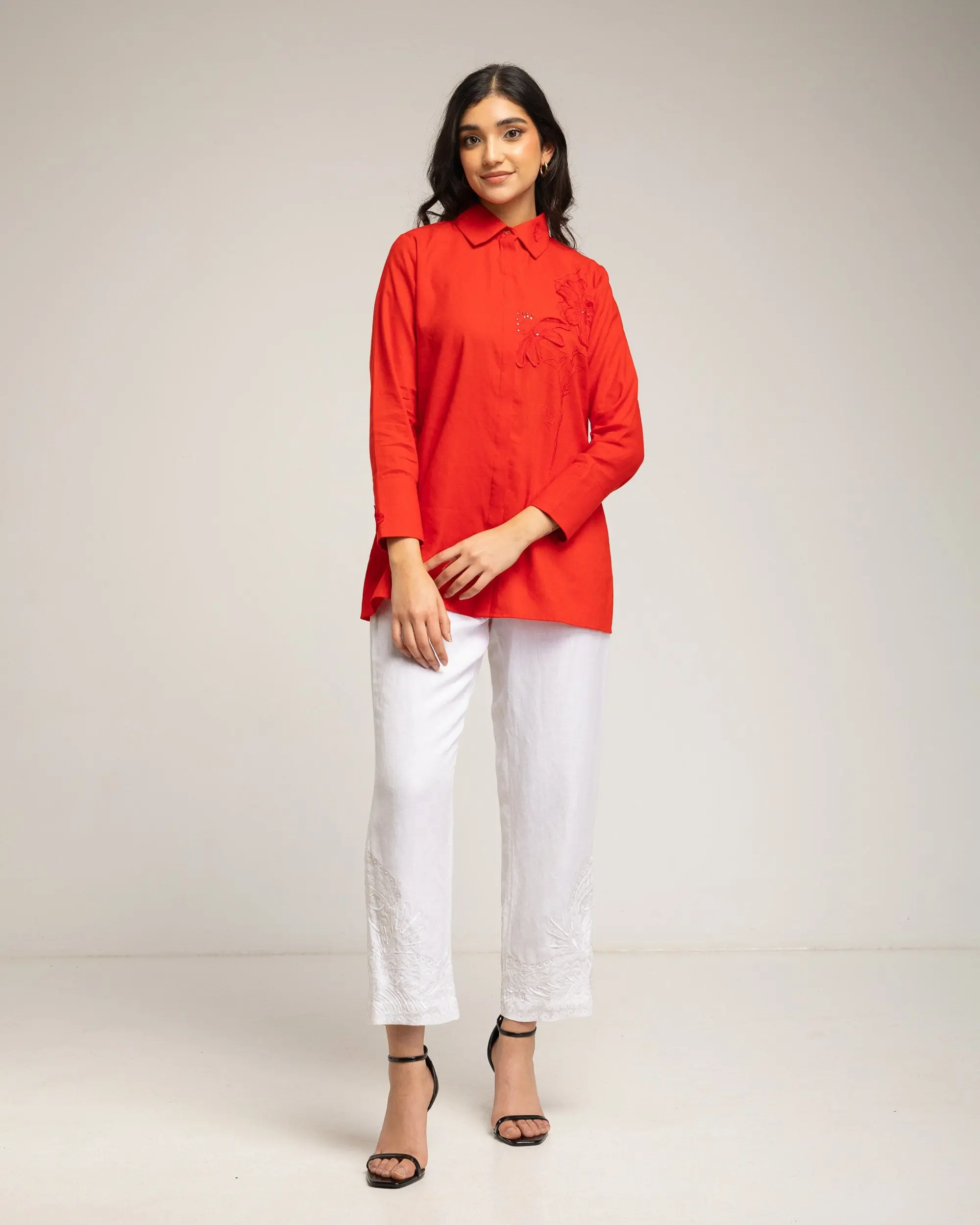 Blusa Roja De Vestir Fiorella