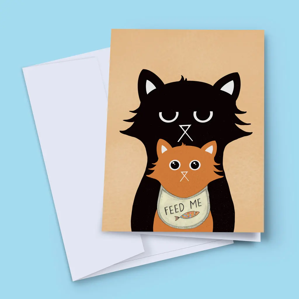Carte de naissance - Petites pattes - Carte sur le thème des chats
