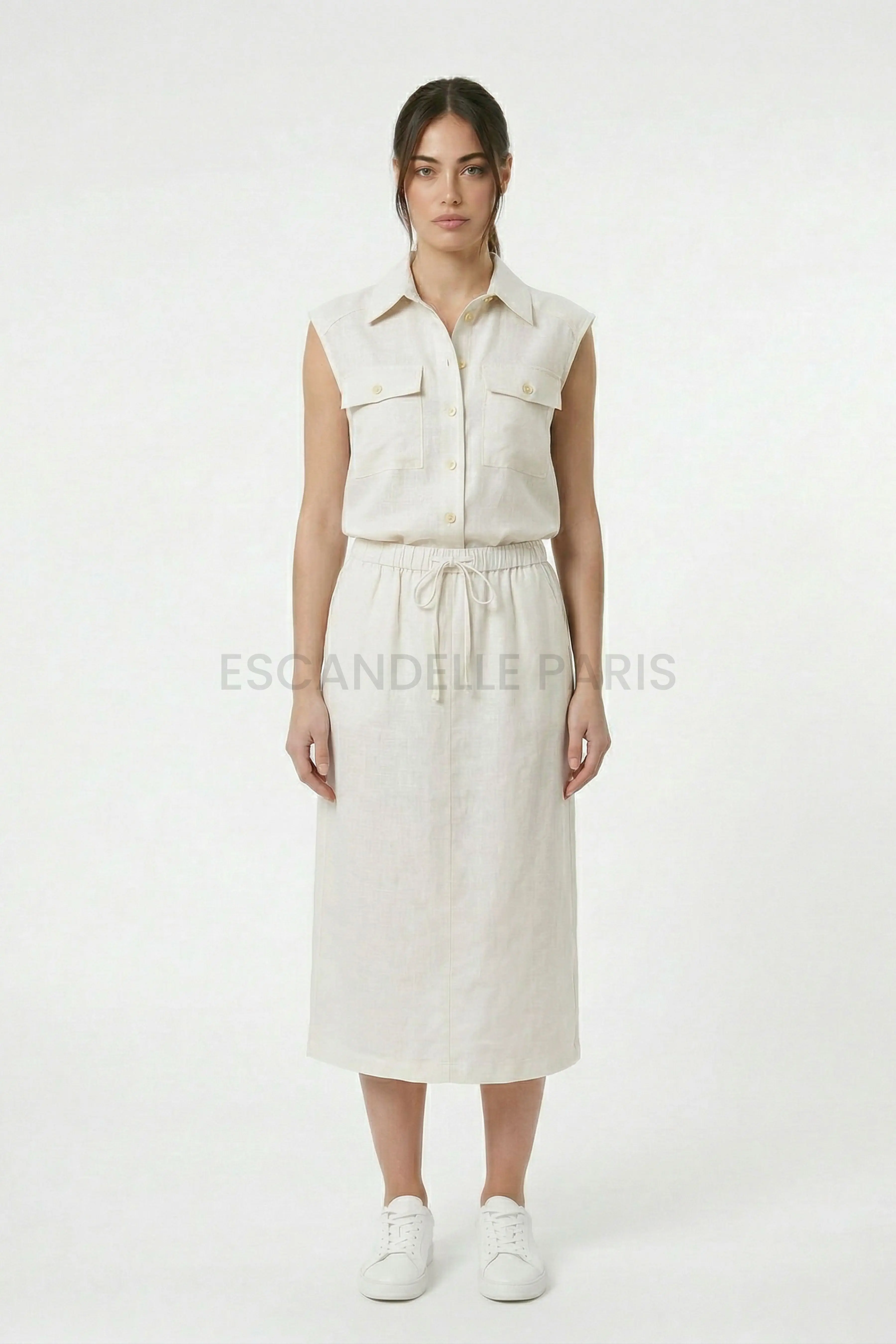 Long linen skirt