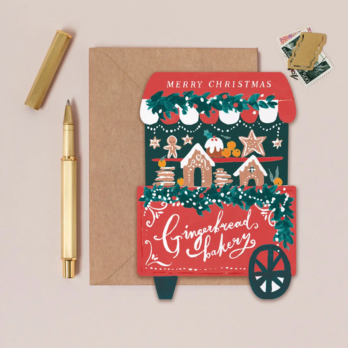 Gingerbread Cart Christmas Card | Holiday Cards 2026