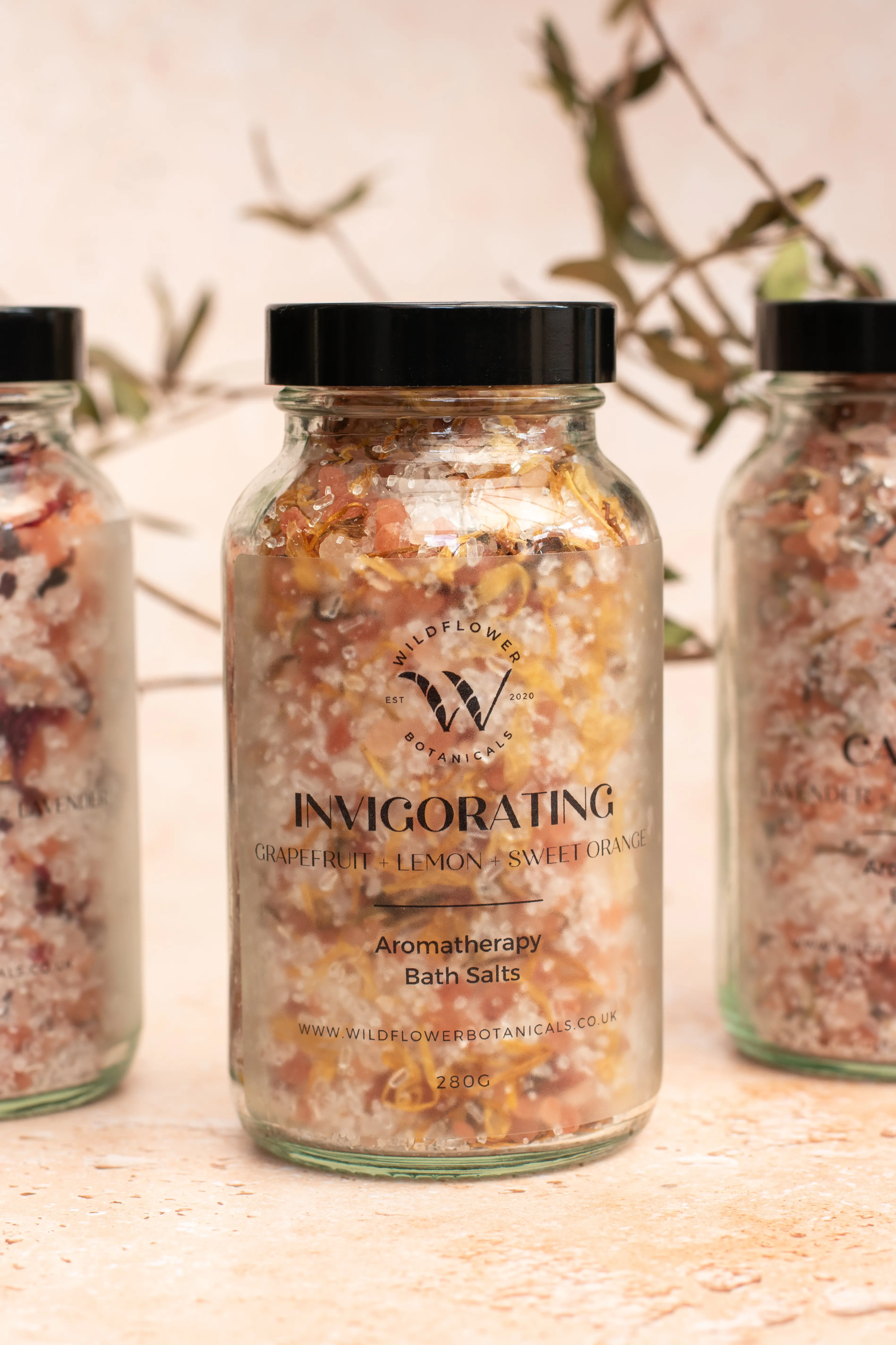 Sales de baño revitalizantes | Mezcla de aromaterapia | Baño mineral totalmente natural