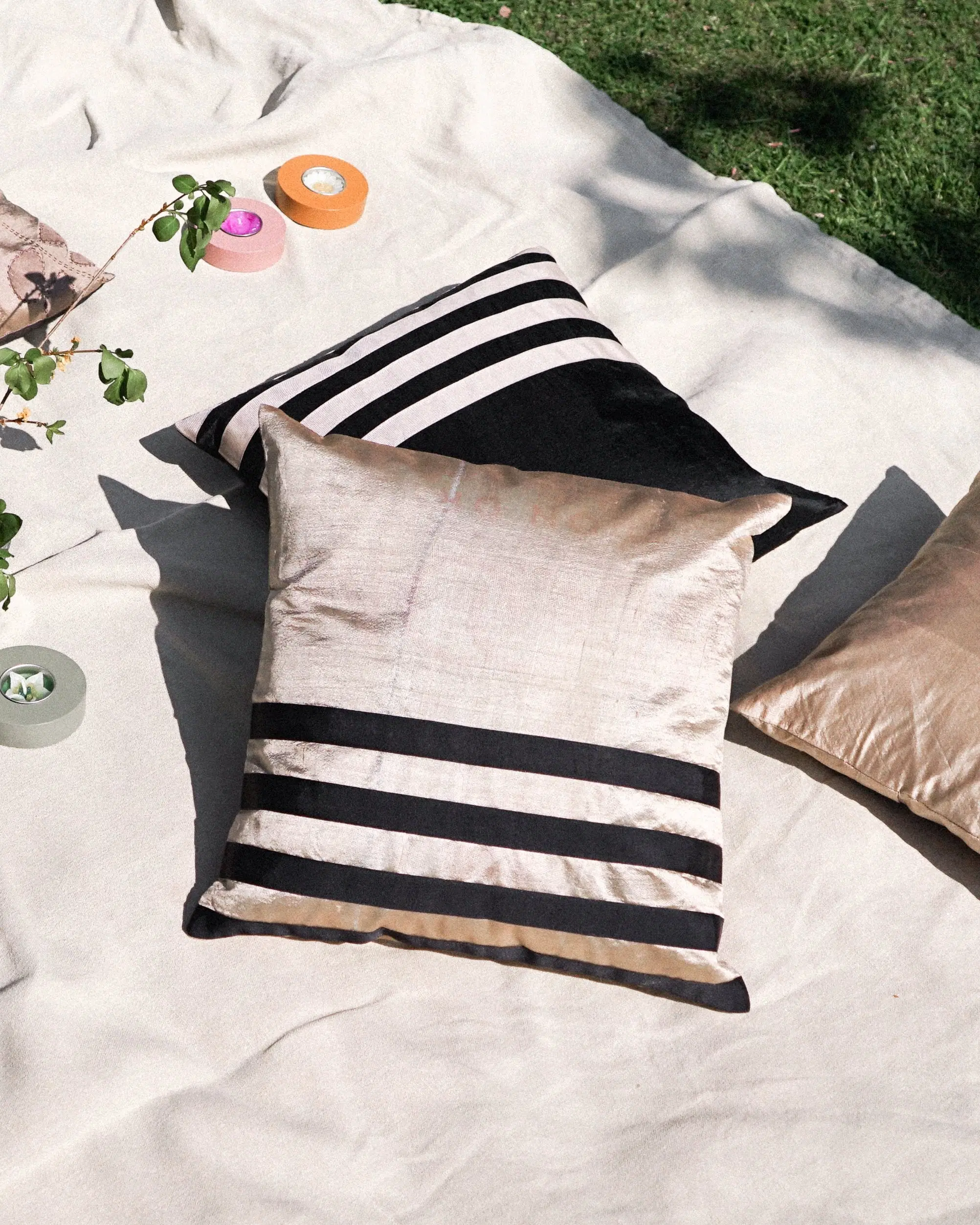Gold Silk Cushion Cover