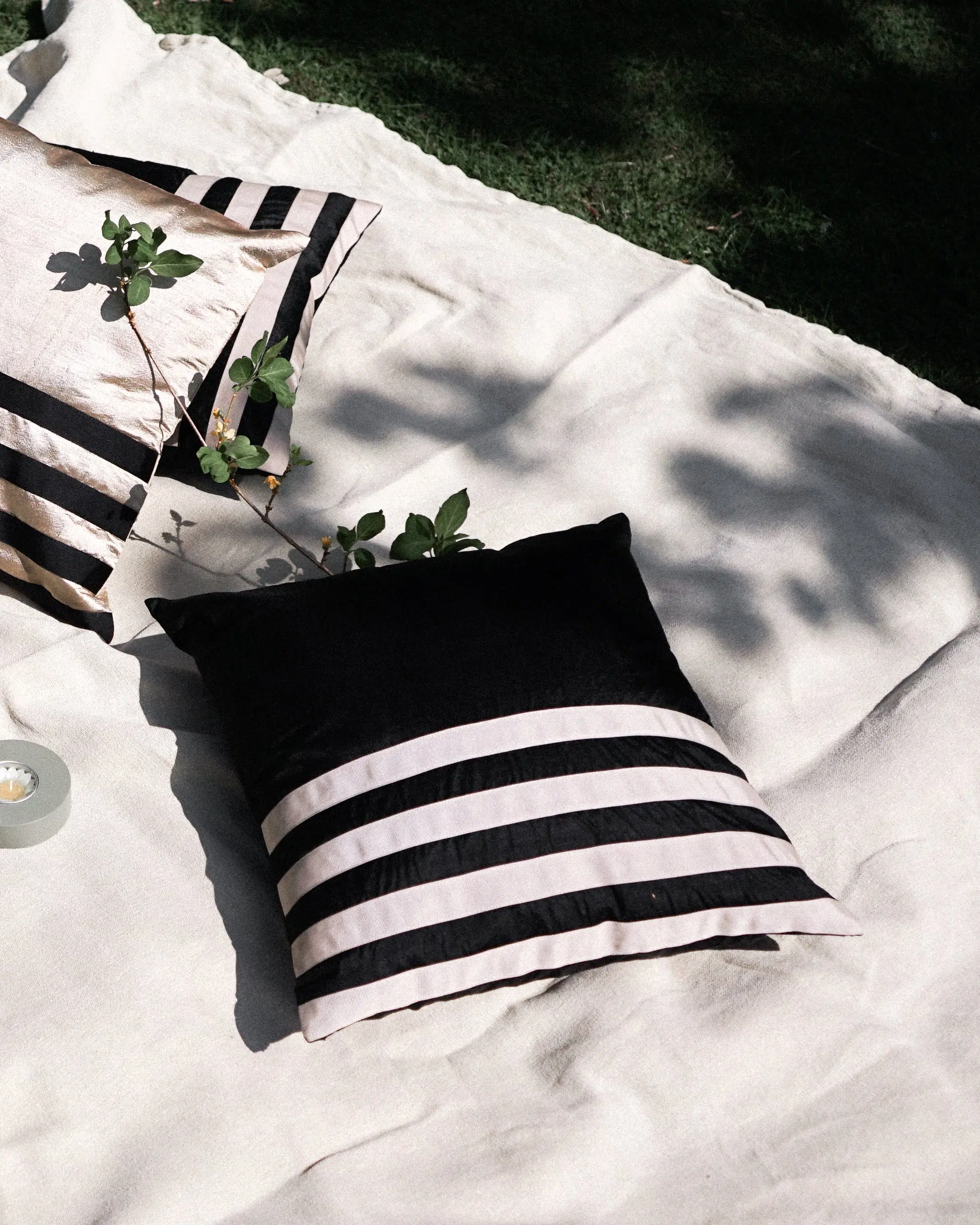 Black Silk Cushion Cover