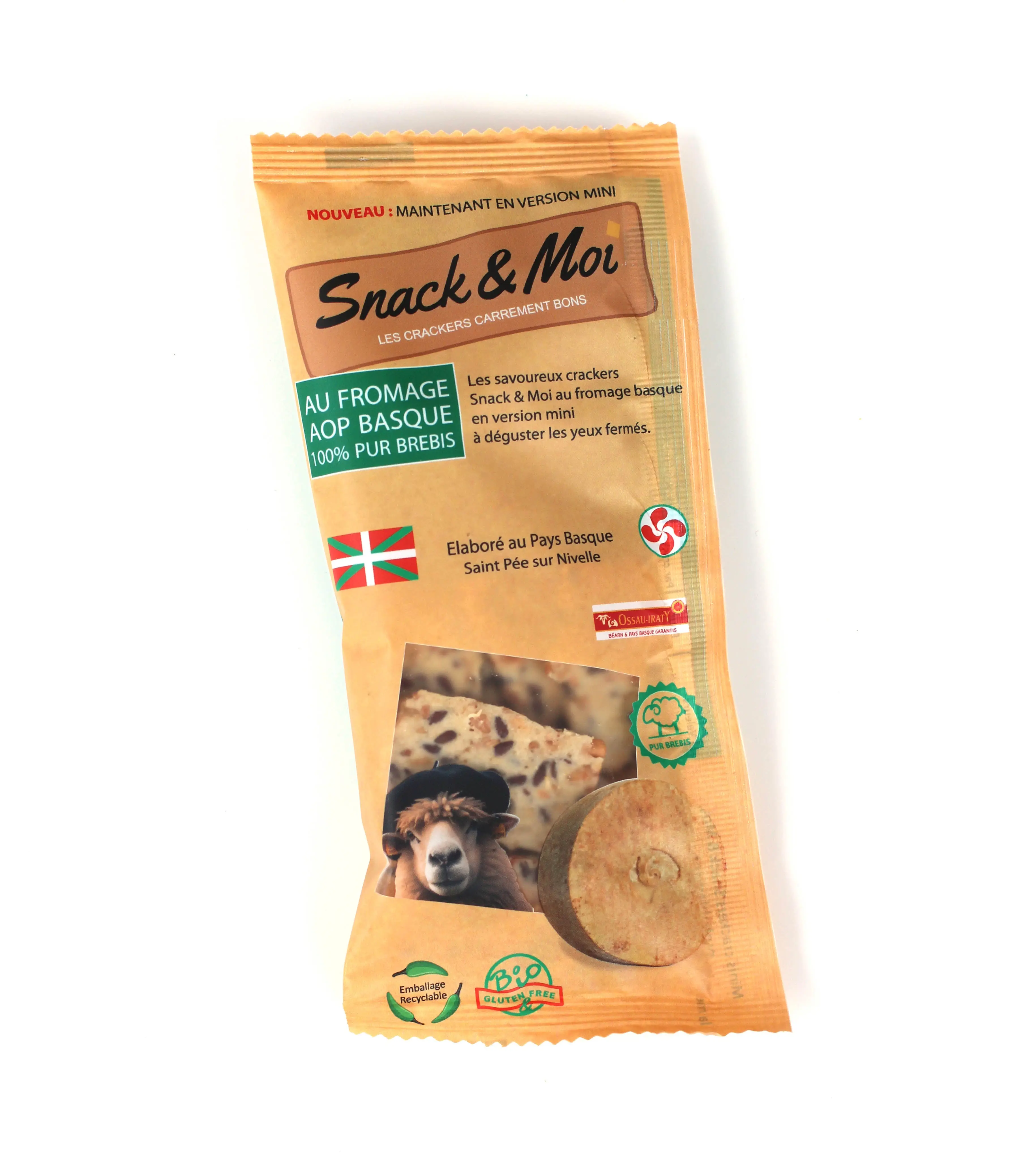 Organic mini crackers with sheep's cheese, 25g