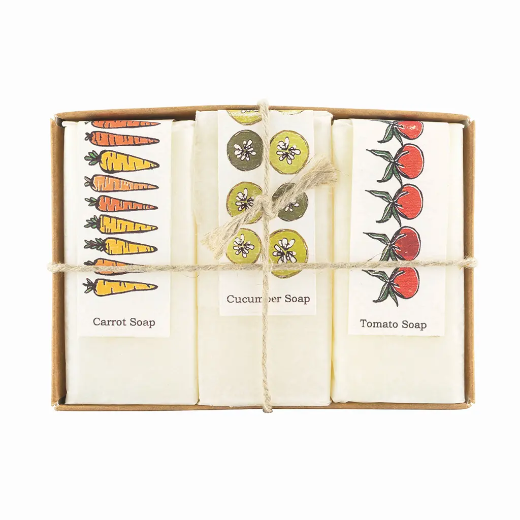 トライアルセット・サンプル APROTIE ORGANICS GARDEN BAR SOAP 80g Buy wholesale Garden Harvest - Vegetable Soap Gift Set (3x 80g)