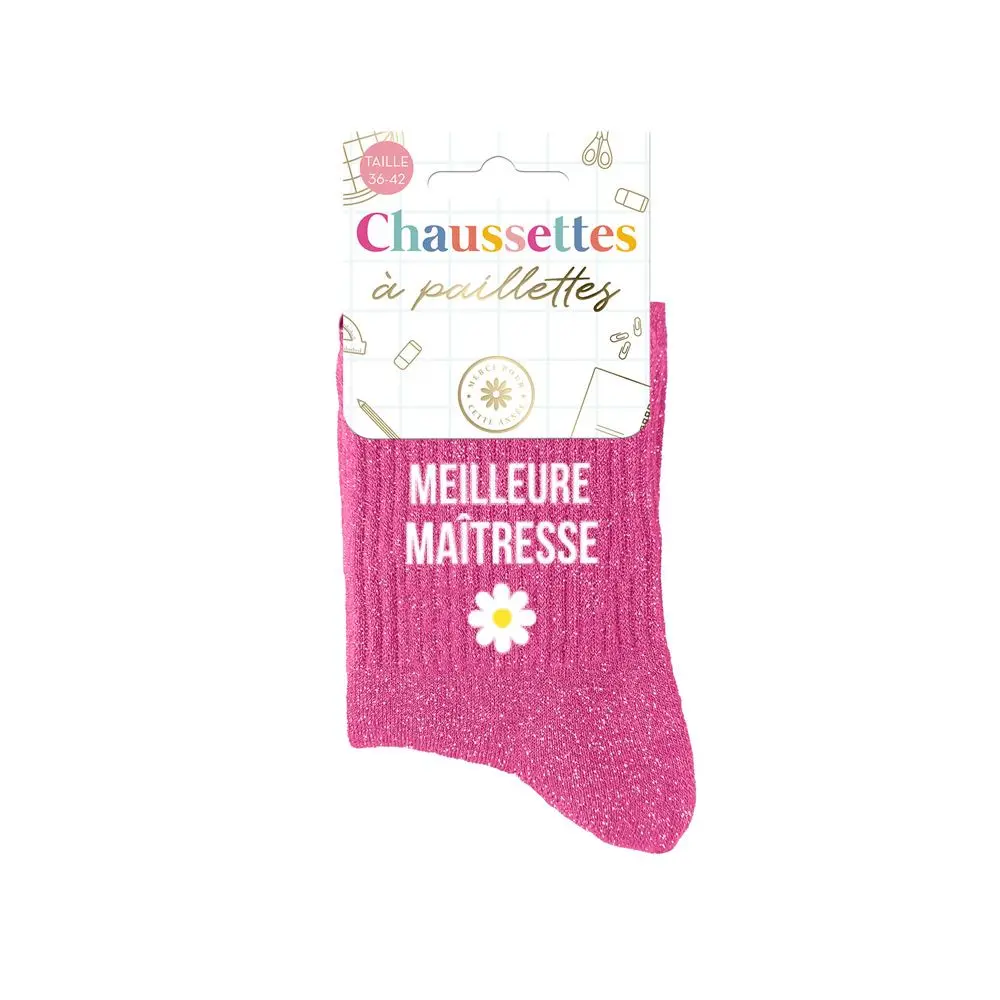 SEQUIN SOCKS BEST TEACHER