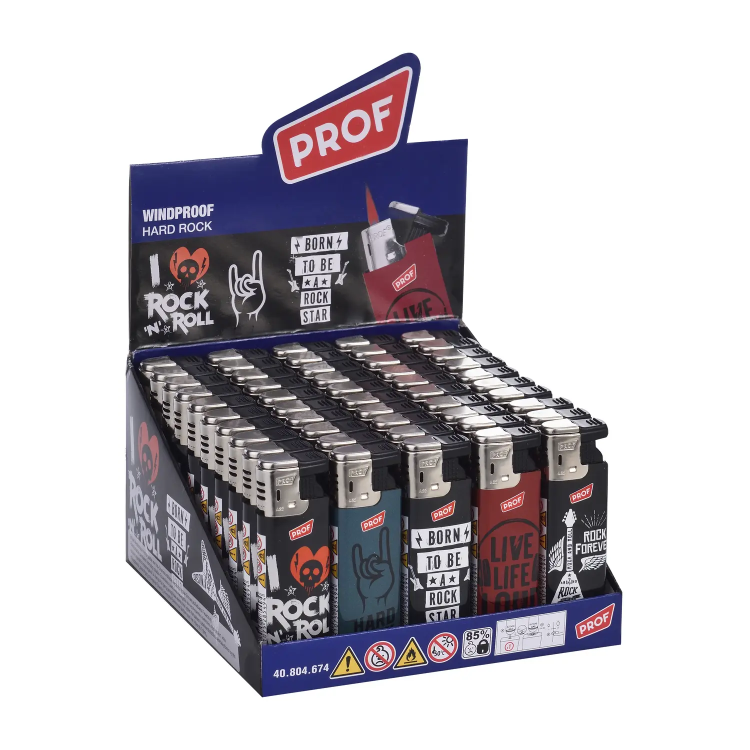 Prof Hard Rock Turbo Flame Lighter – Adjustable Flame, Refillable