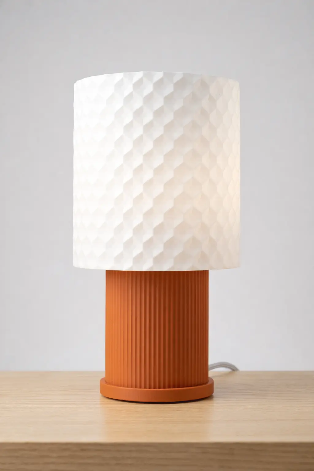 Designer and modular table lamp - Diamond model in terracotta color