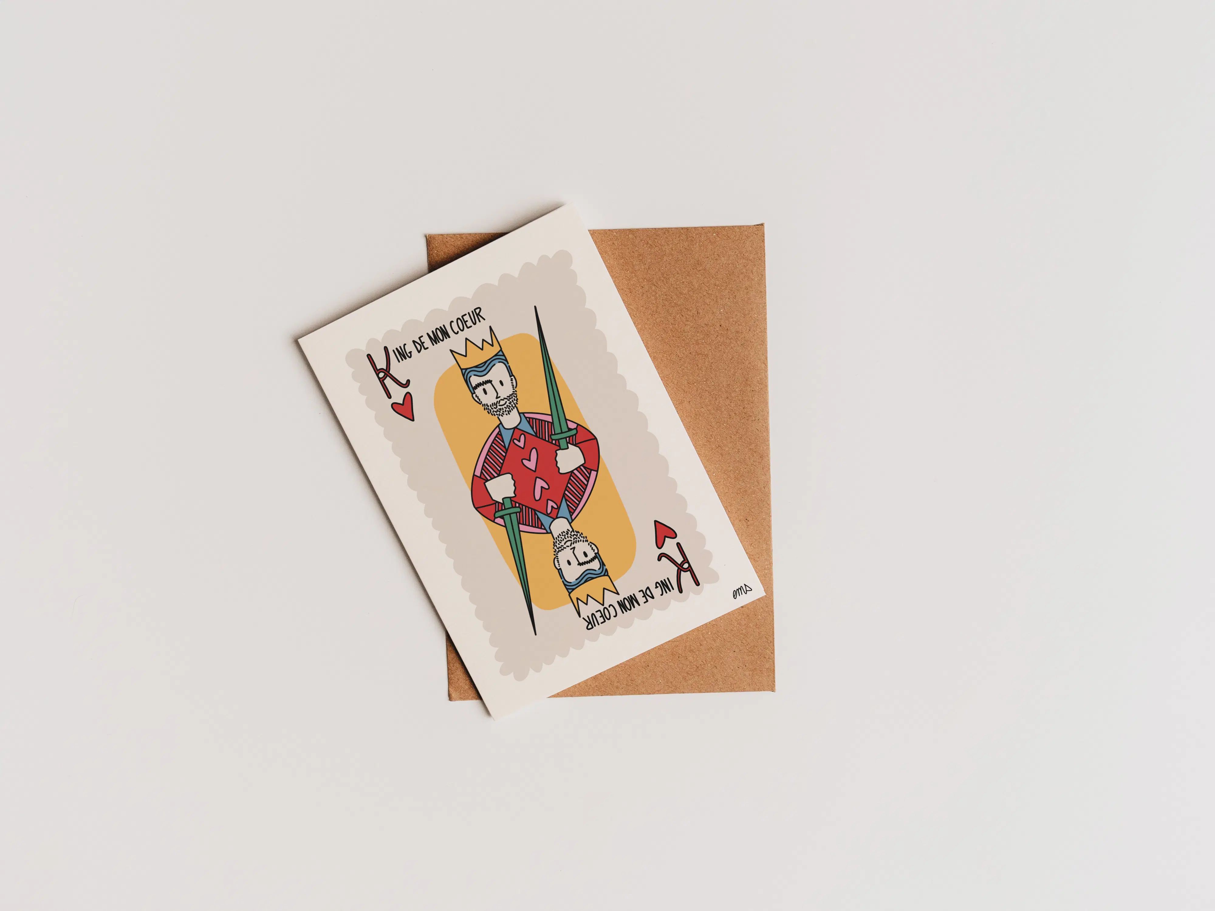 Colorful illustrated greeting card - love (14.8x10.5cm) - stationery made in France