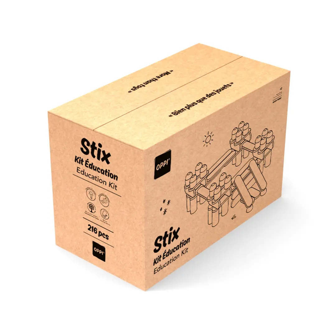 Educational wooden construction toy - Stix Education Kit 216