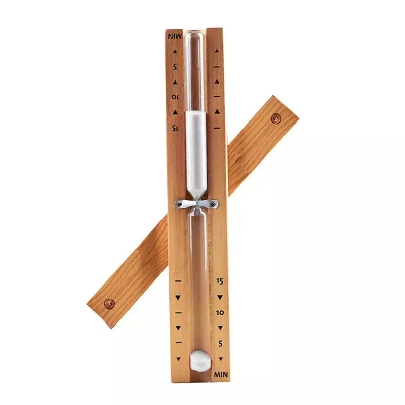 15-Minute Wooden Sauna Hourglass Timer (White)
