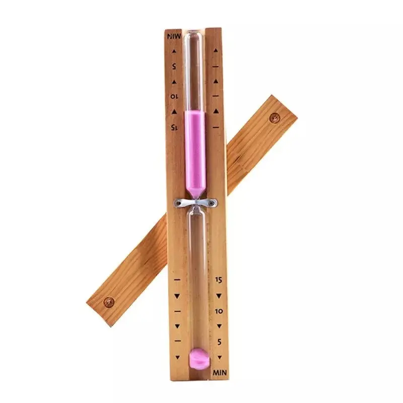 15-Minute Wooden Sauna Hourglass Timer (Pink)